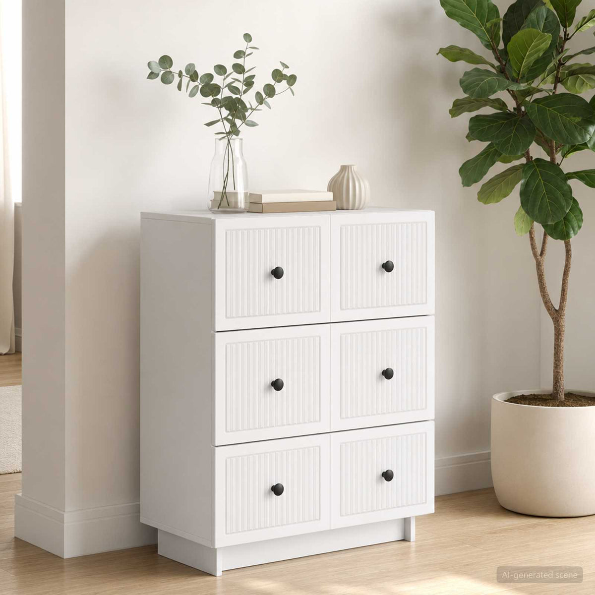 Schubladenschrank Weiß 66 x 34,5 x 90 cm Holzwerkstoff