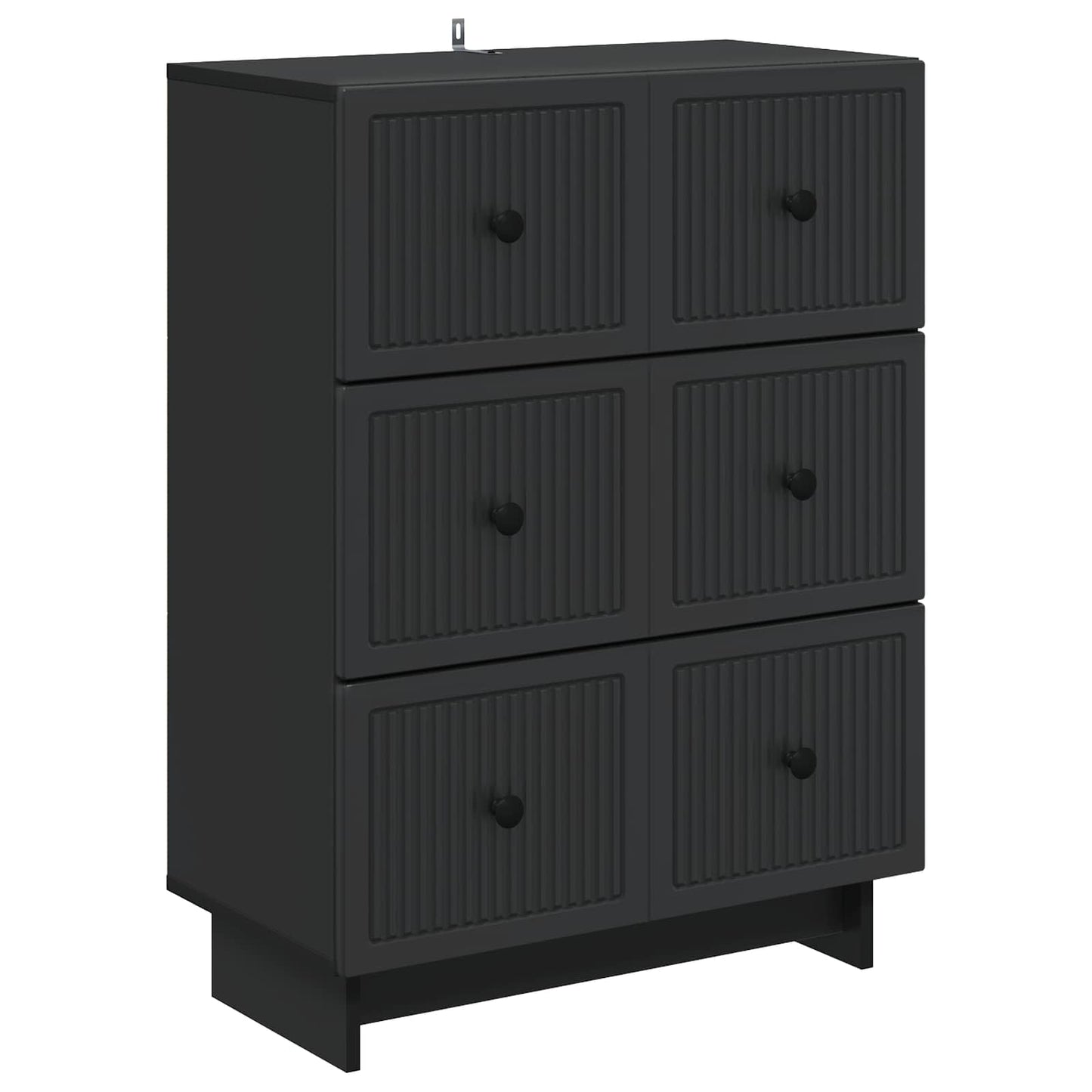 Schubladenschrank 66 x 34,5 x 90 cm Holzwerkstoff Schwarz