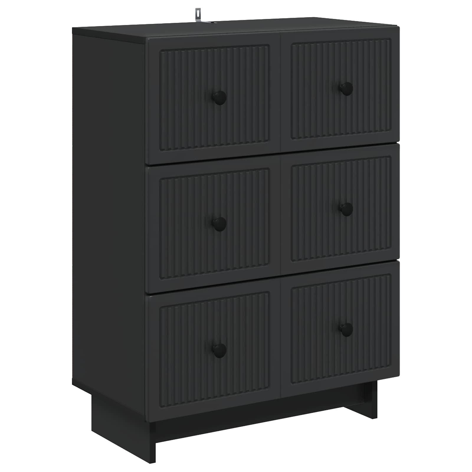 Schubladenschrank 66 x 34,5 x 90 cm Holzwerkstoff Schwarz