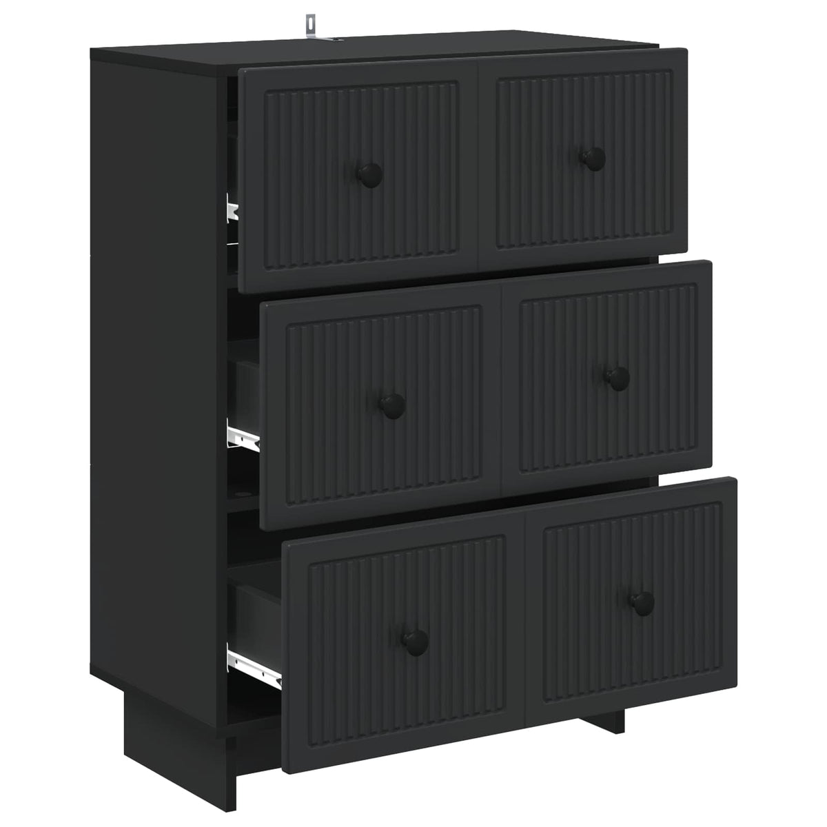 Schubladenschrank 66 x 34,5 x 90 cm Holzwerkstoff Schwarz