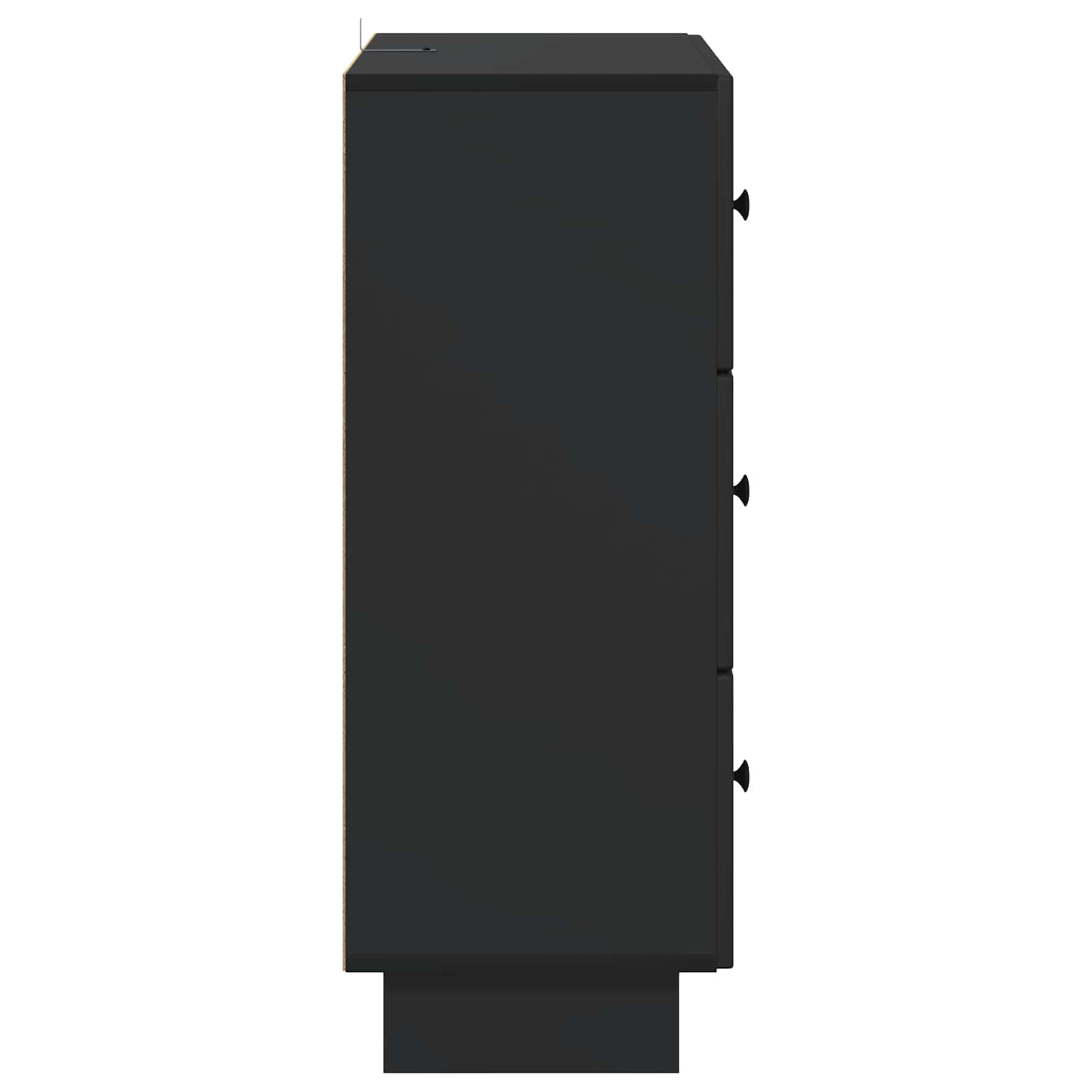 Schubladenschrank 66 x 34,5 x 90 cm Holzwerkstoff Schwarz