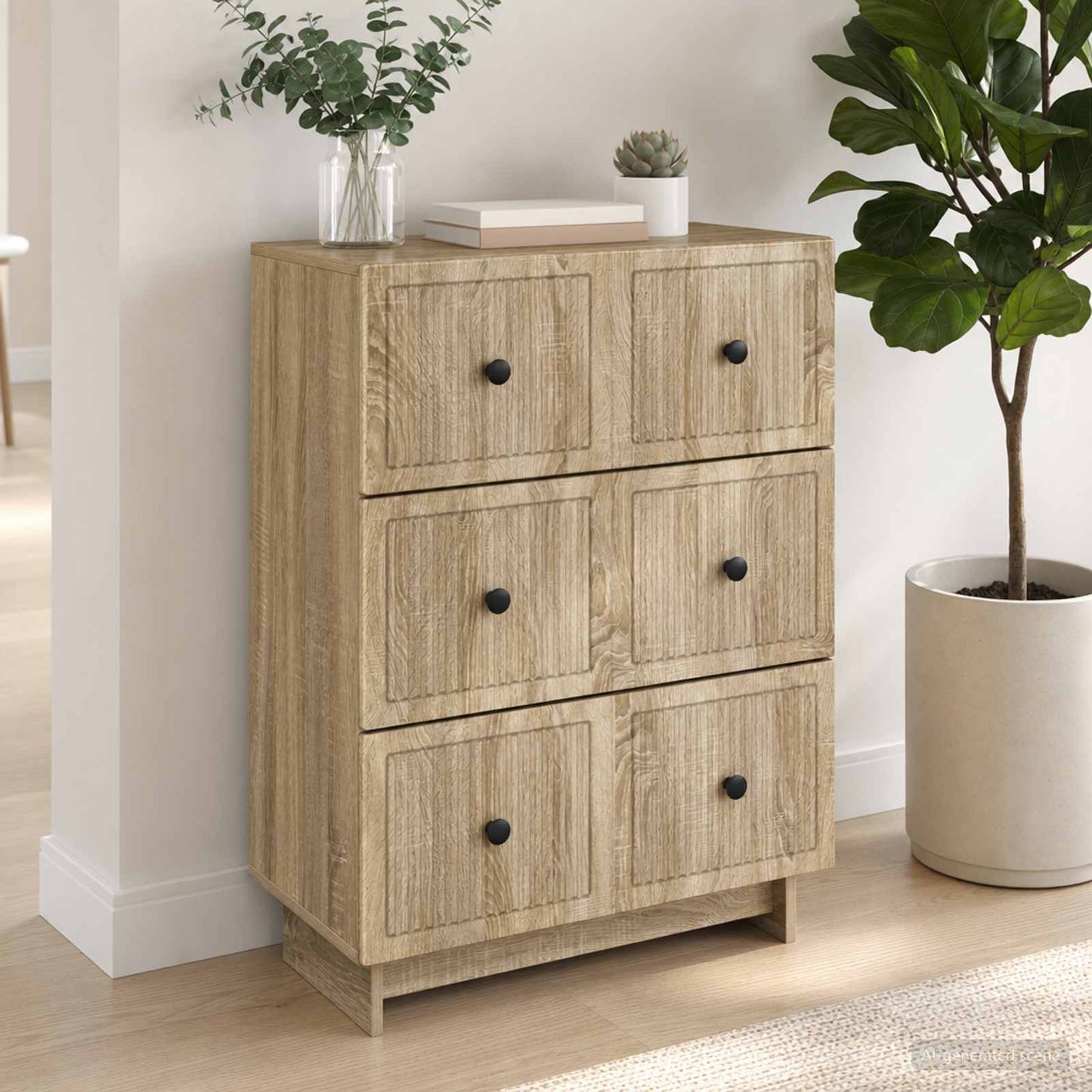 Schubladenschrank 66 x 34,5 x 90 cm Holzwerkstoff Sonoma-Eiche
