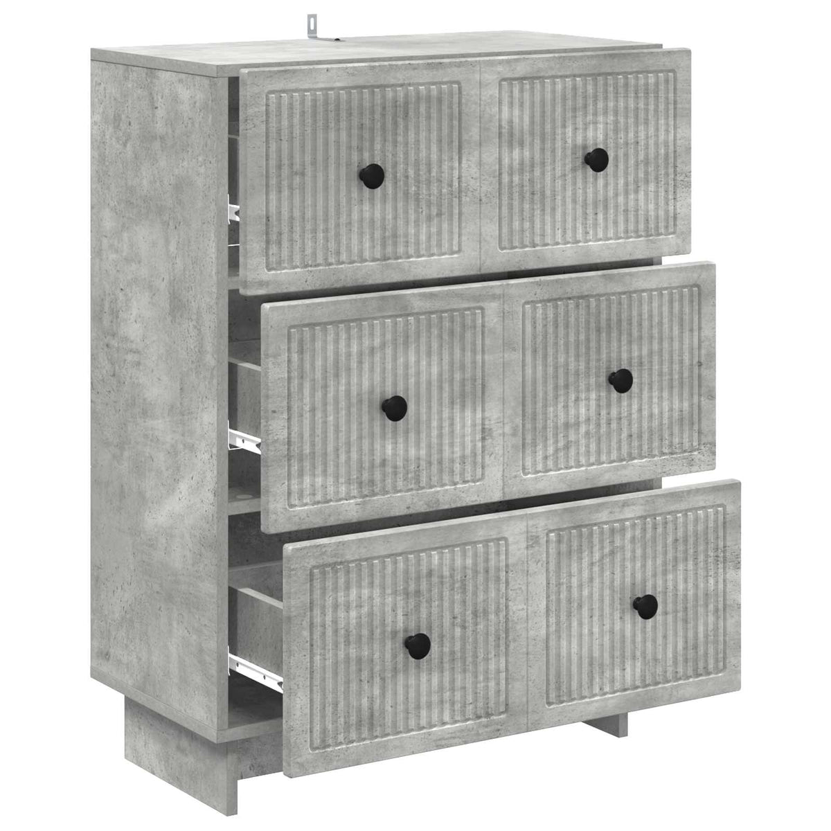 Schubladenschrank 66 x 34,5 x 90 cm Holzwerkstoff Betongrau