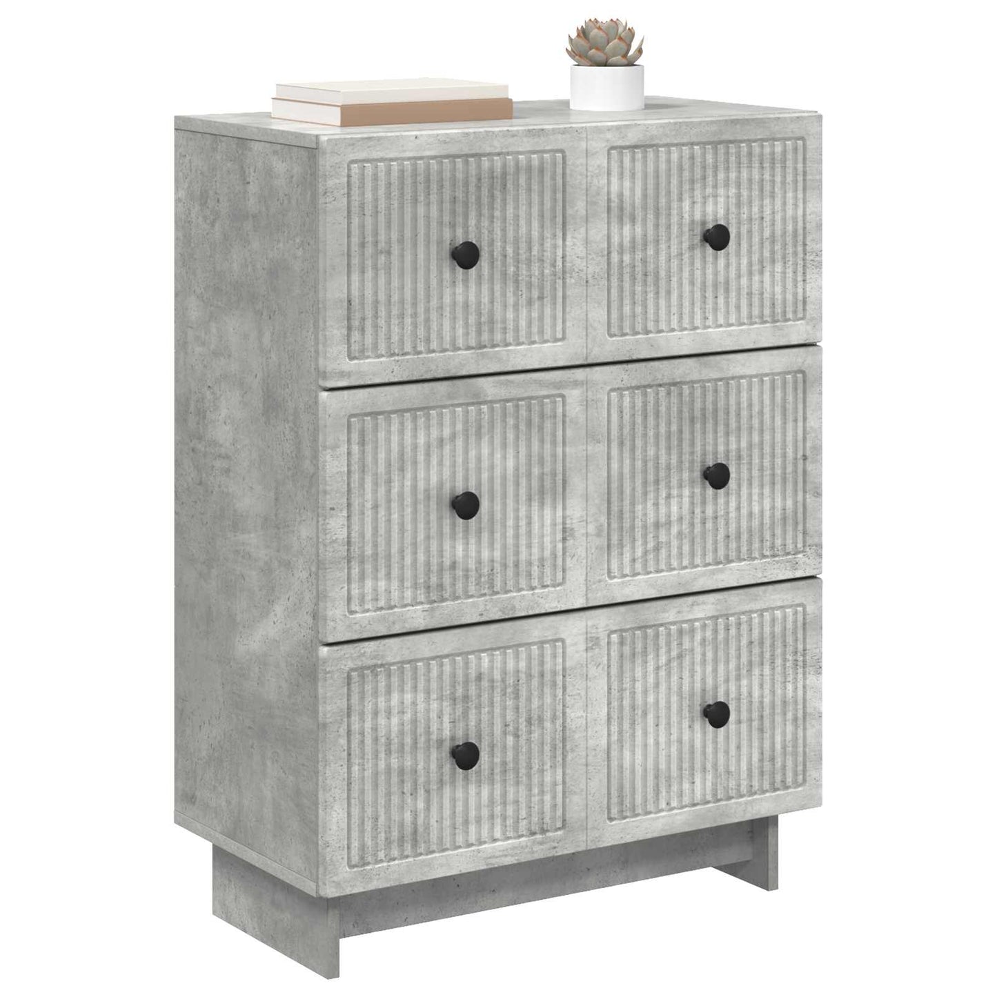 Schubladenschrank 66 x 34,5 x 90 cm Holzwerkstoff Betongrau
