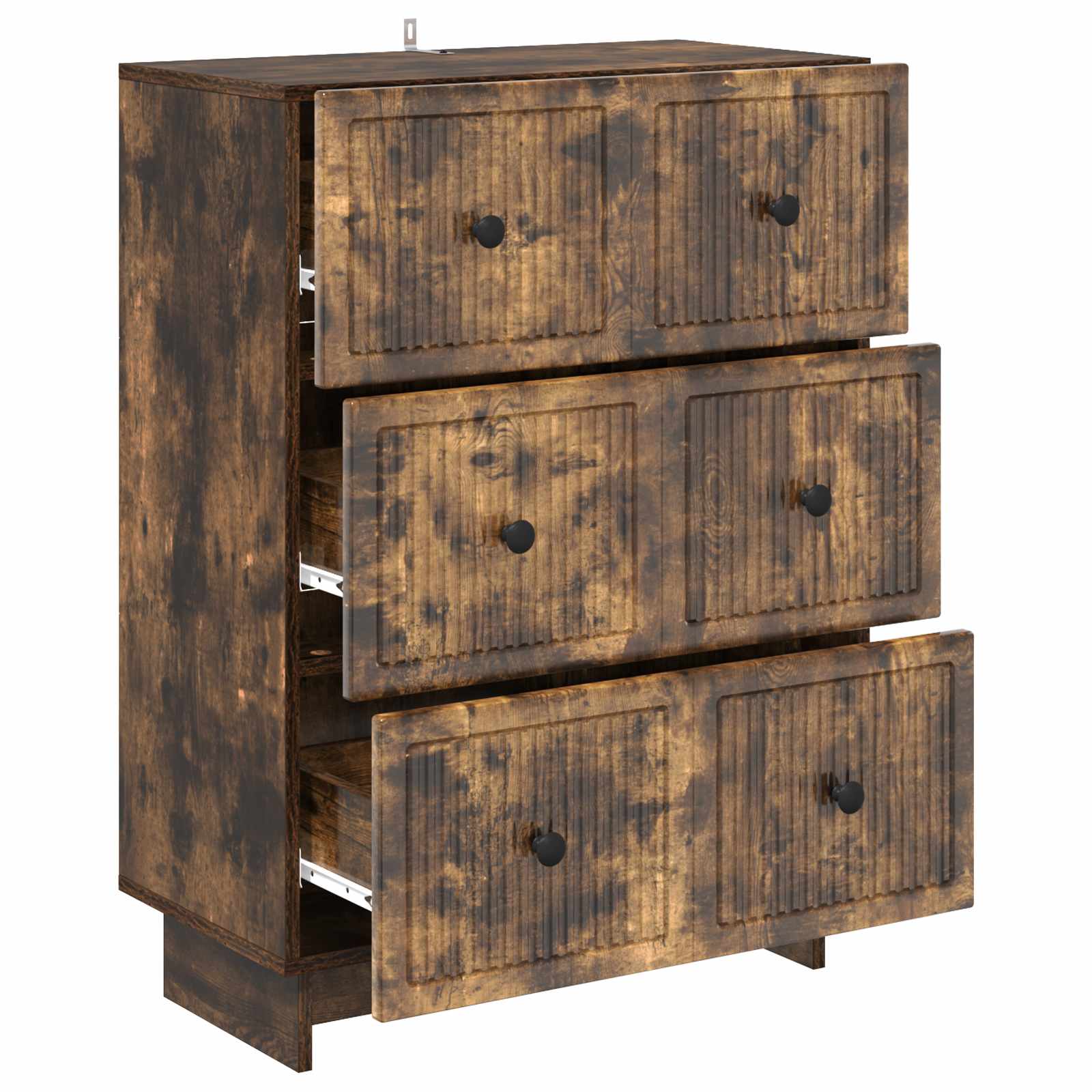 Schubladenschrank 66 x 34,5 x 90 cm Holzwerkstoff Räuchereiche