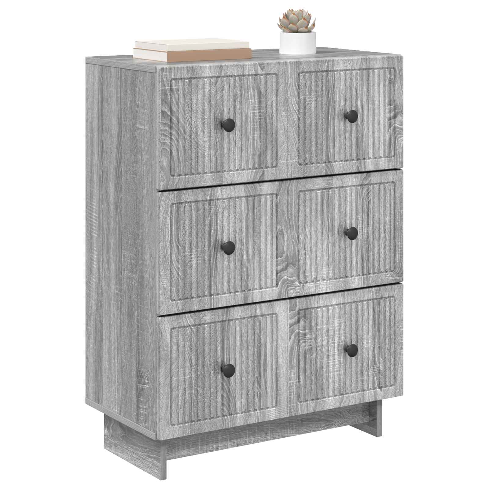 Schubladenschrank 66 x 34,5 x 90 cm Holzwerkstoff Sonoma-Grau