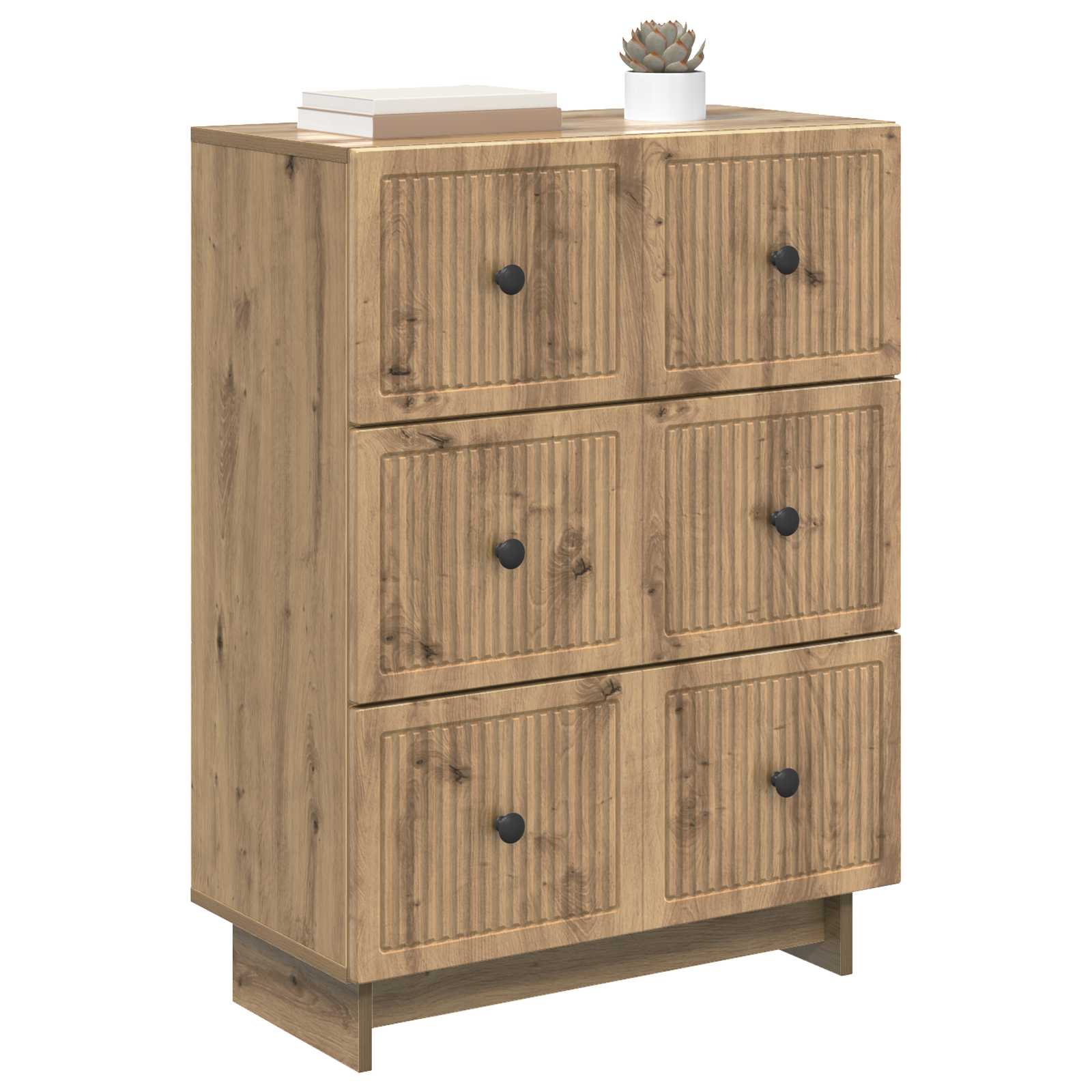 Schubladenschrank 66 x 34,5 x 90 cm Holzwerkstoff Artisan-Eiche