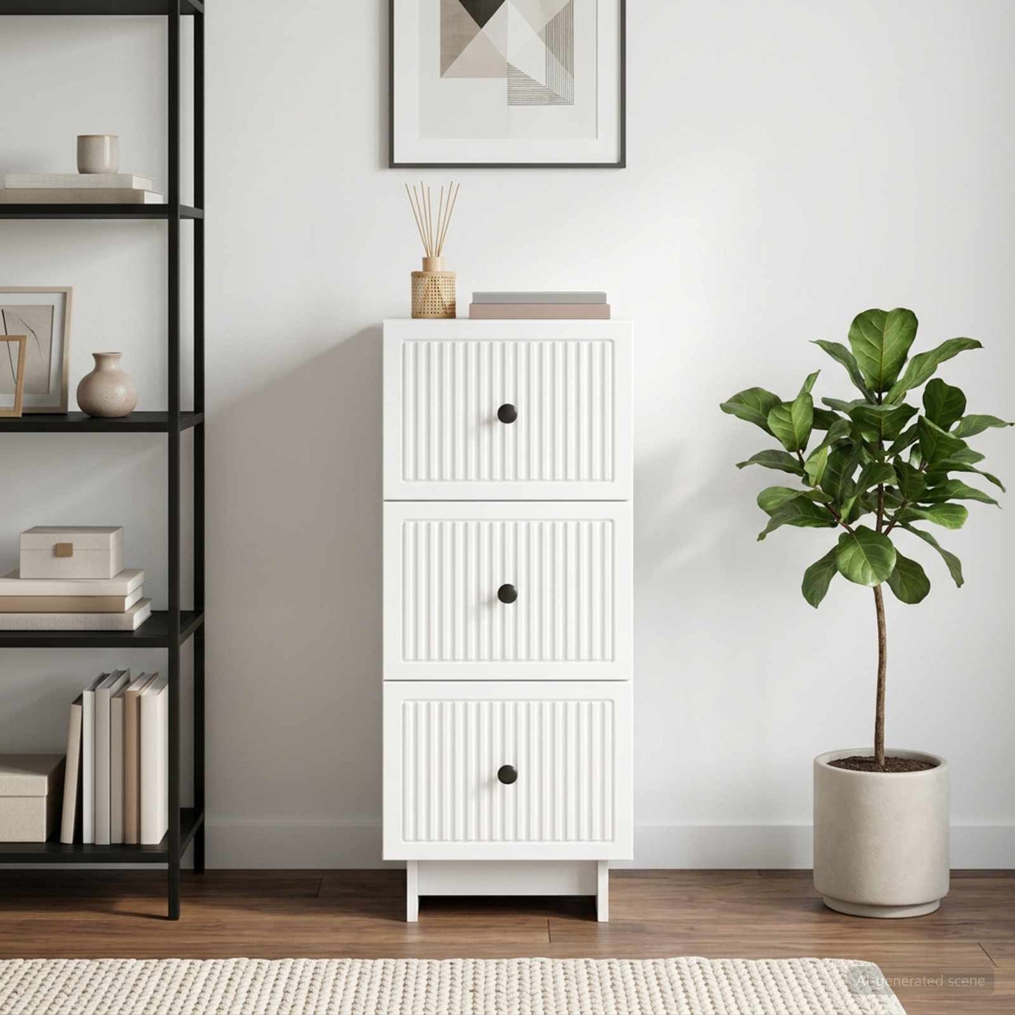 Schubladenschrank Weiß 33 x 34,5 x 90 cm Holzwerkstoff