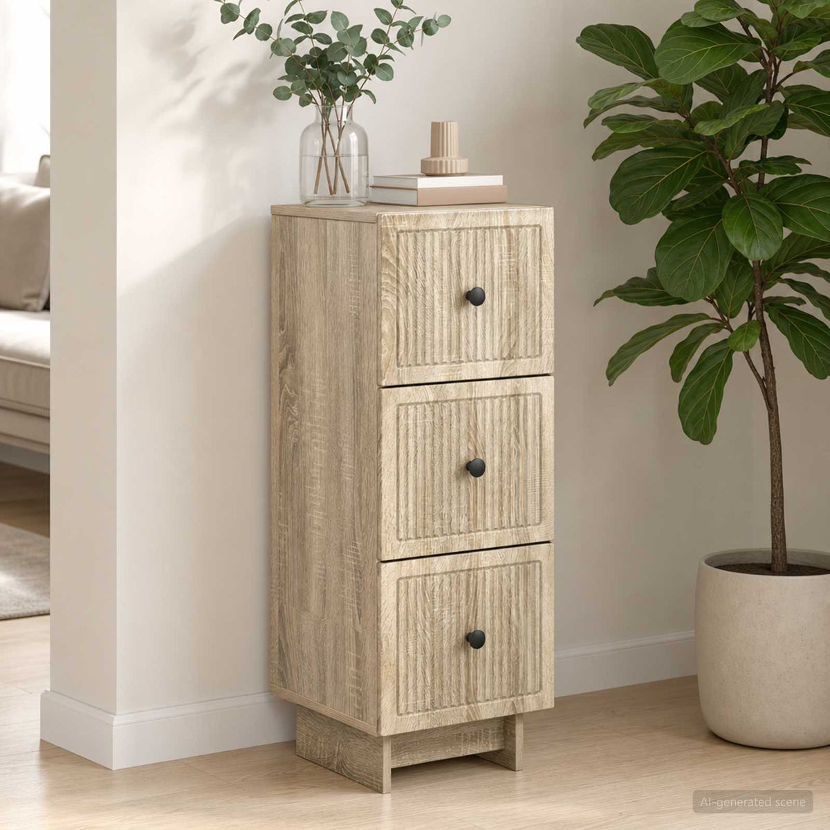 Schubladenschrank Sonoma-Eiche 33 x 34,5 x 90 cm Holzwerkstoff