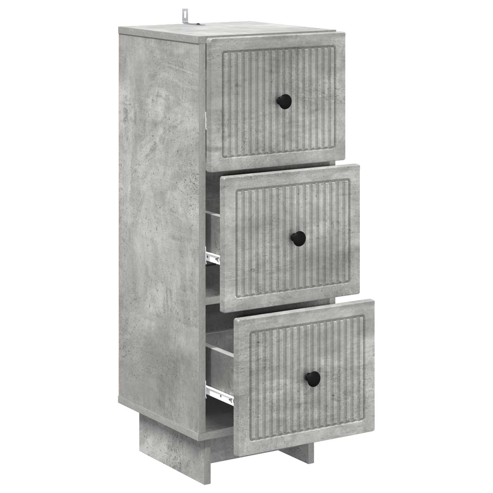 Schubladenschrank Betongrau 33 x 34,5 x 90 cm Holzwerkstoff