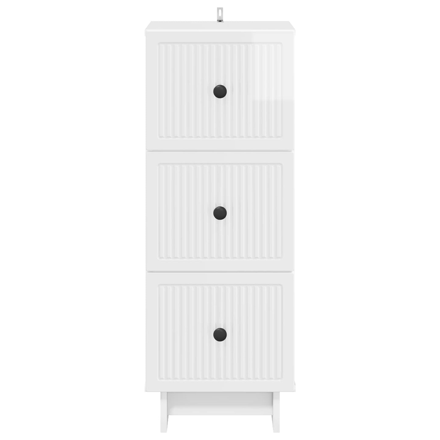 Schubladenschrank Hochglanz Weiß 33 x 34,5 x 90 cm