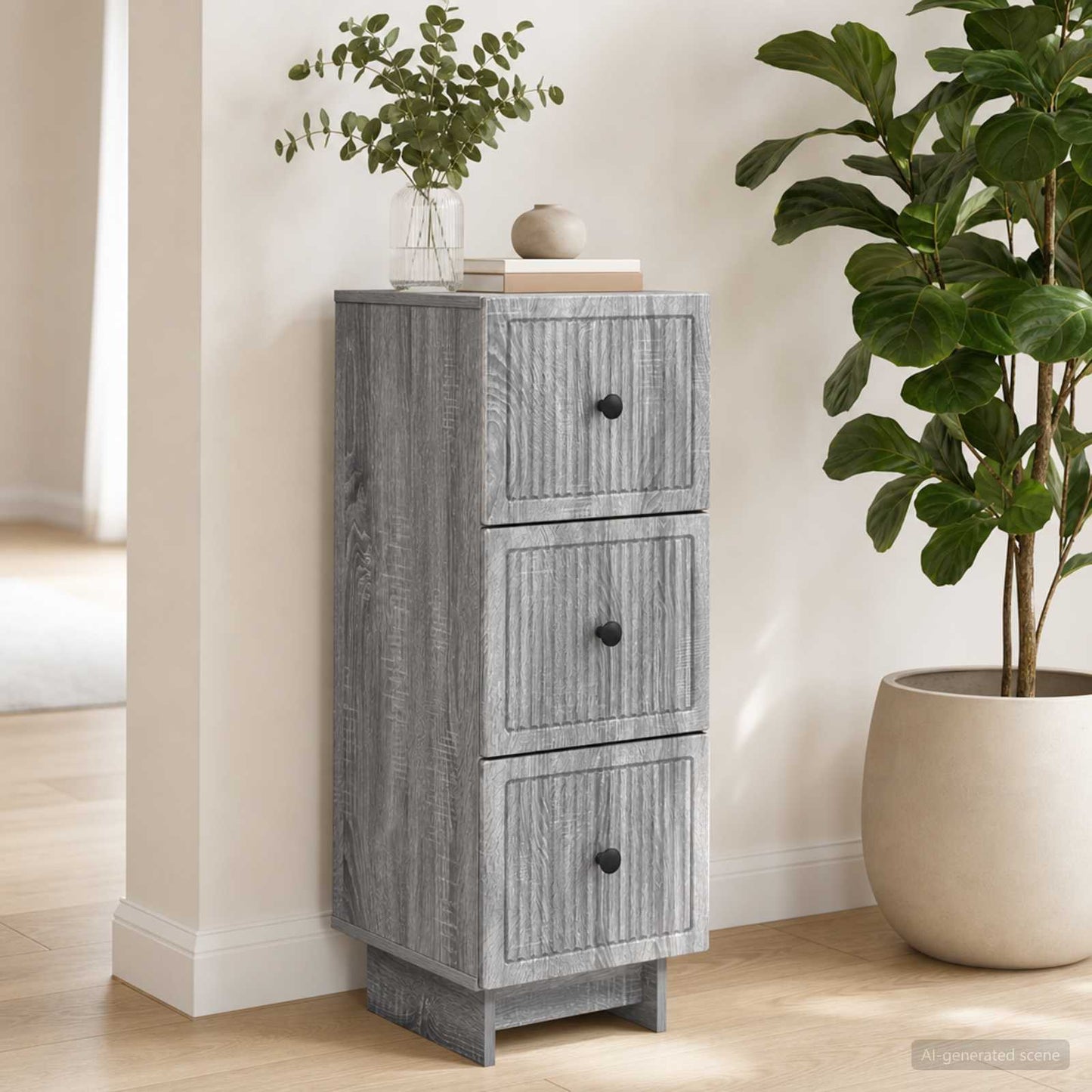 Schubladenschrank Graues Sonoma 33 x 34,5 x 90 cm Holzwerkstoff