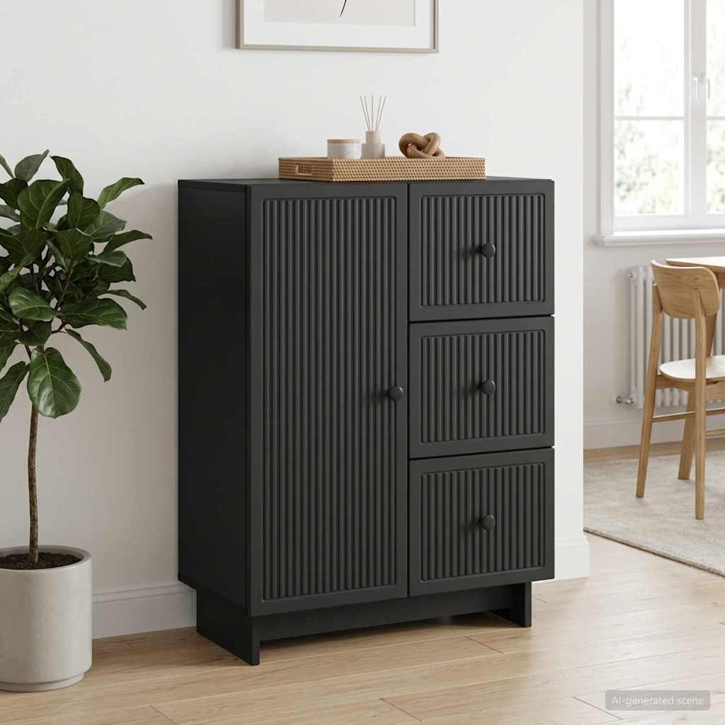 Sideboard Schwarz 66 x 34,5 x 90 cm Holzwerkstoff