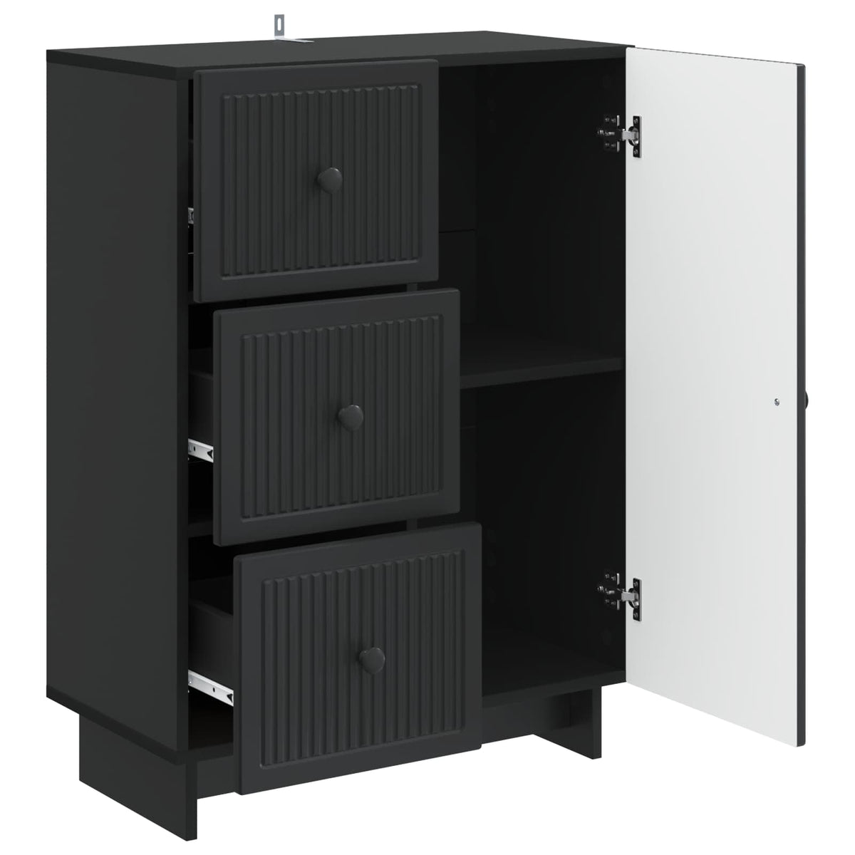 Sideboard Schwarz 66 x 34,5 x 90 cm Holzwerkstoff