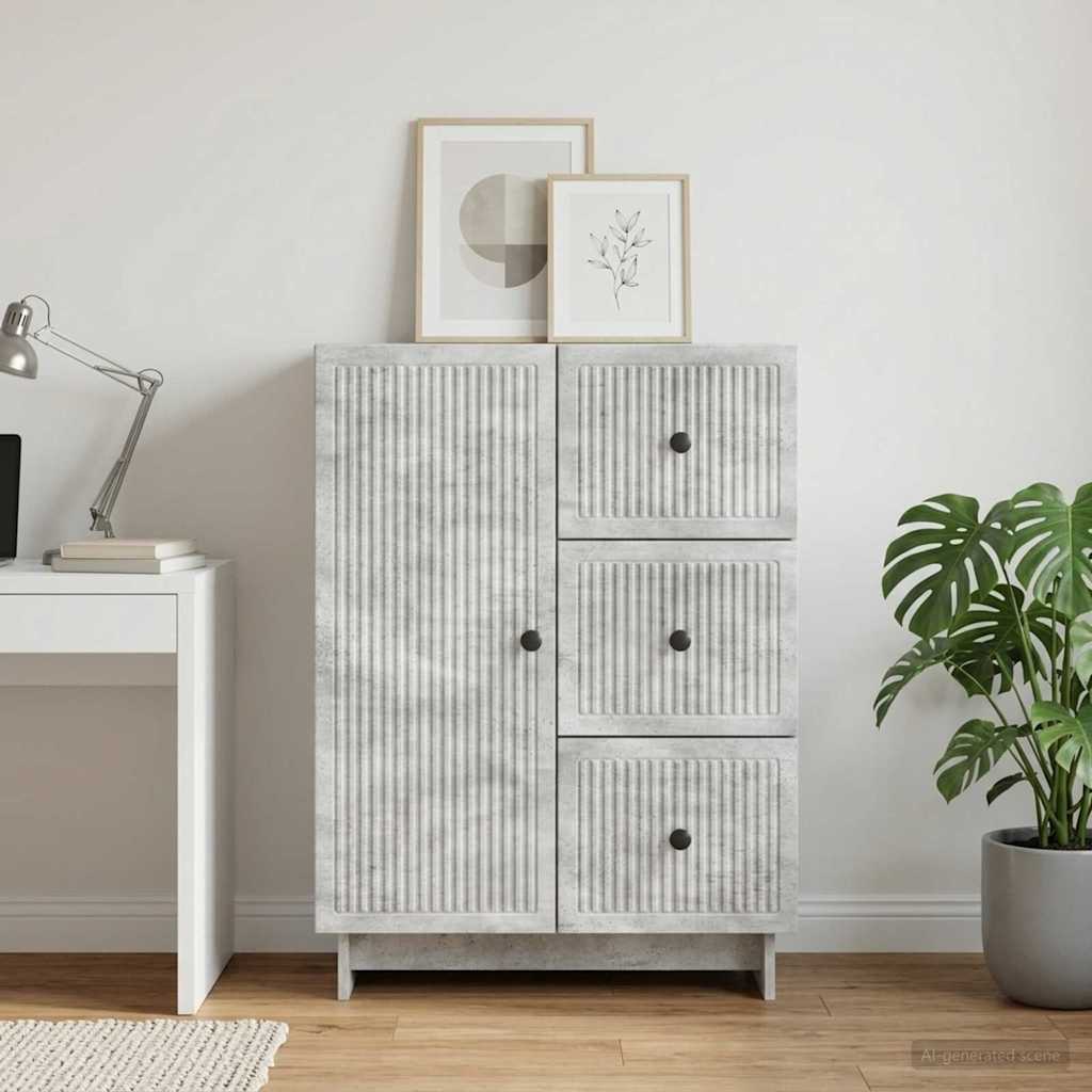 Sideboard Betongrau 66 x 34,5 x 90 cm Holzwerkstoff
