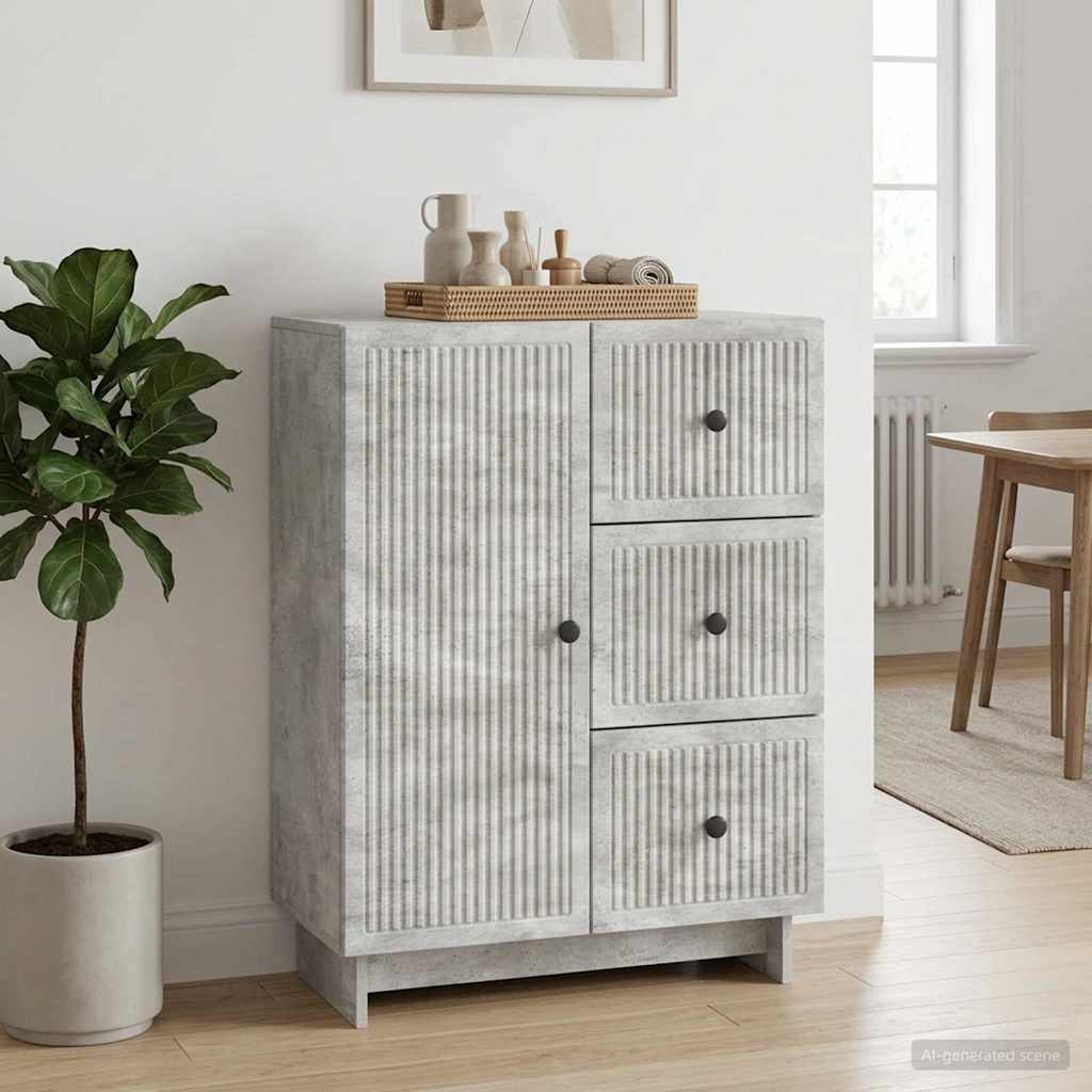 Sideboard Betongrau 66 x 34,5 x 90 cm Holzwerkstoff