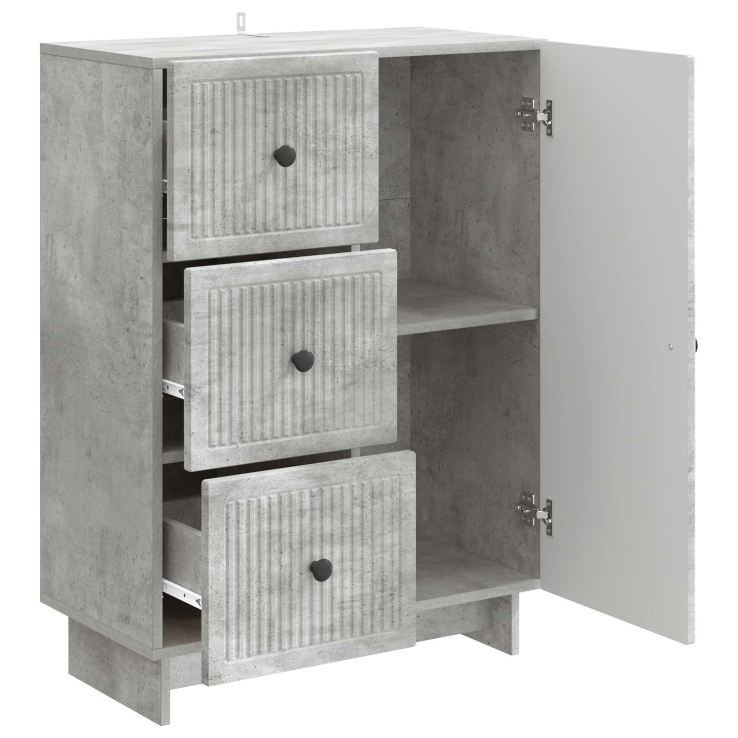 Sideboard Betongrau 66 x 34,5 x 90 cm Holzwerkstoff