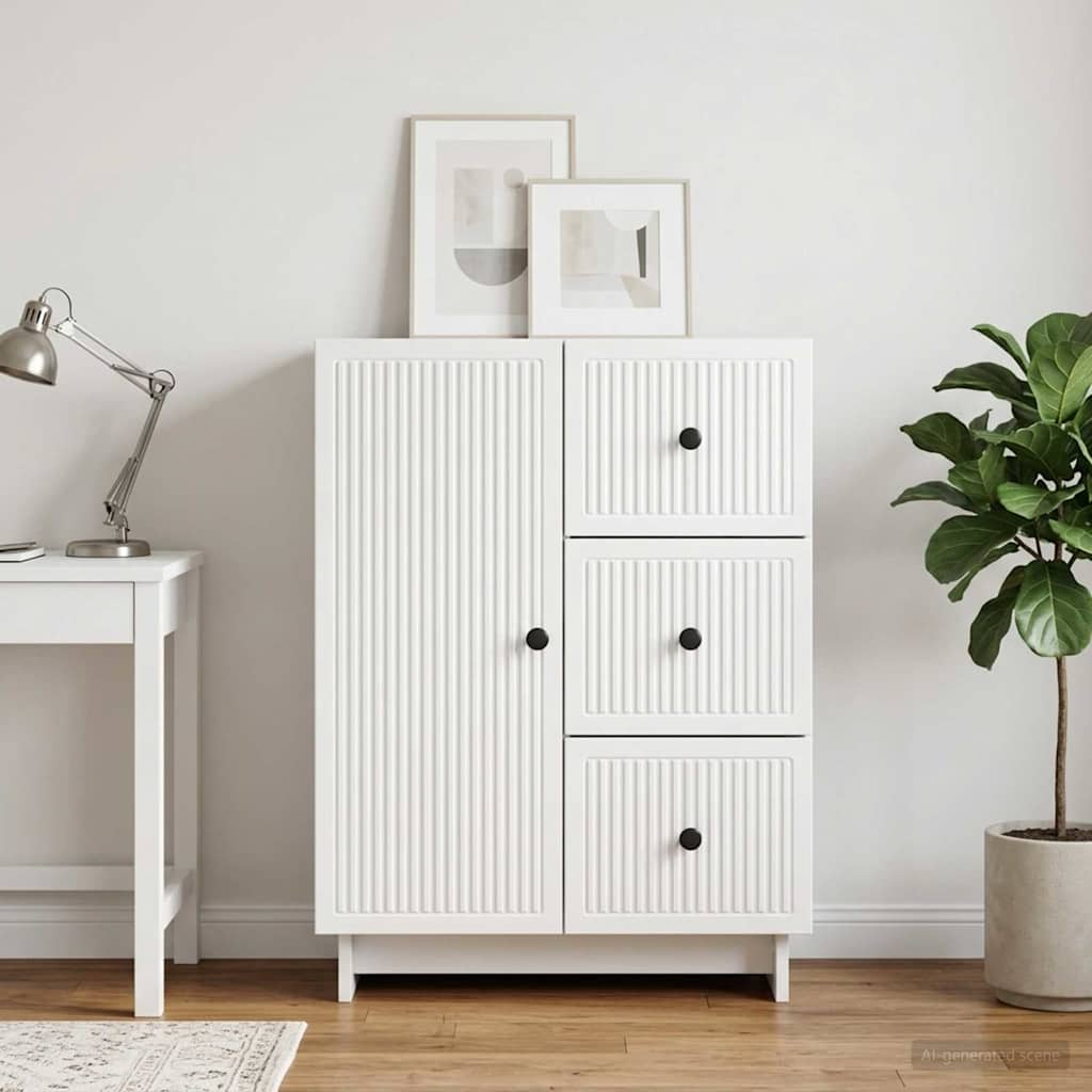 Sideboard Hochglanz Weiß 66 x 34,5 x 90 cm Holzwerkstoff