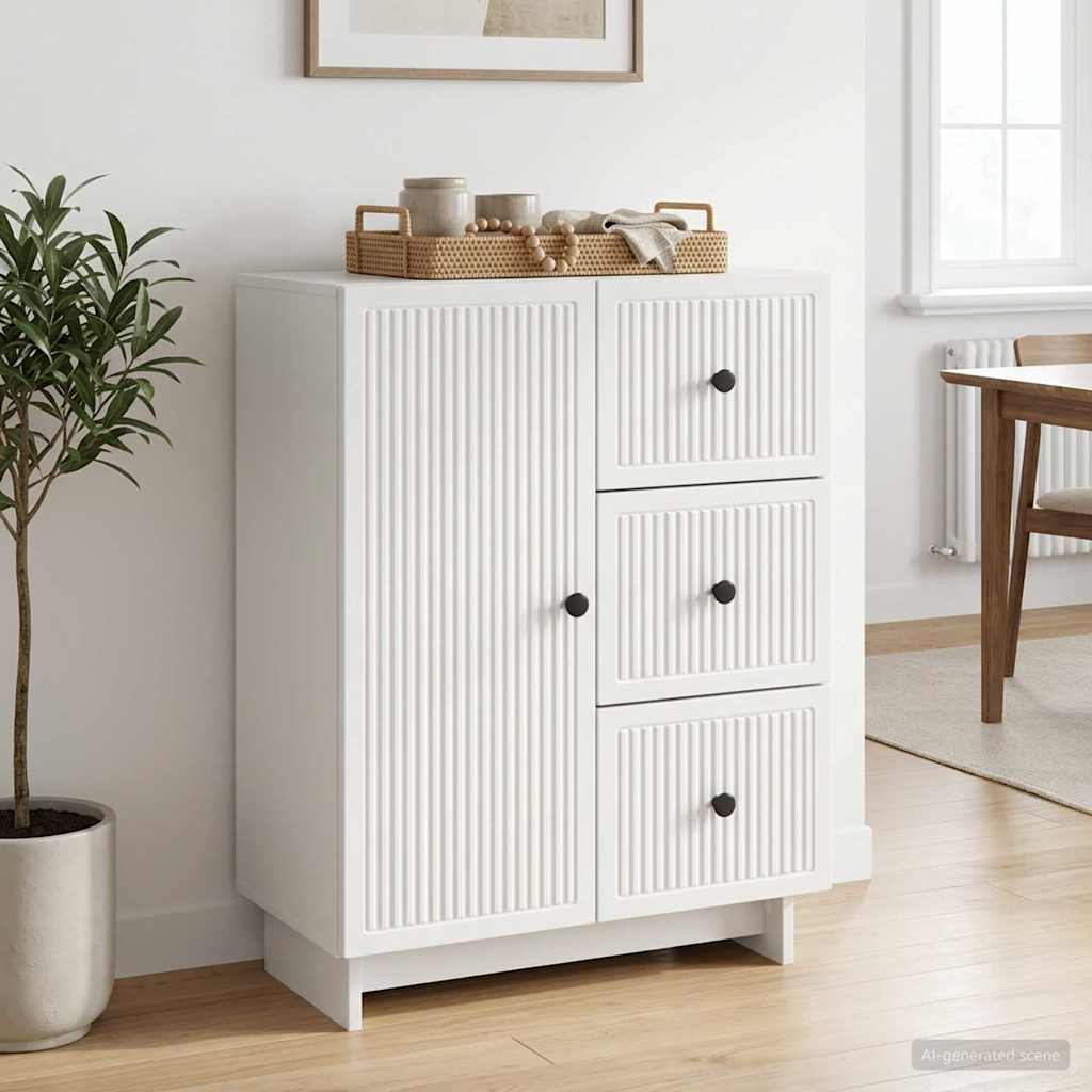 Sideboard Hochglanz Weiß 66 x 34,5 x 90 cm Holzwerkstoff
