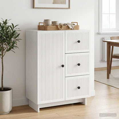 Sideboard Hochglanz Weiß 66 x 34,5 x 90 cm Holzwerkstoff
