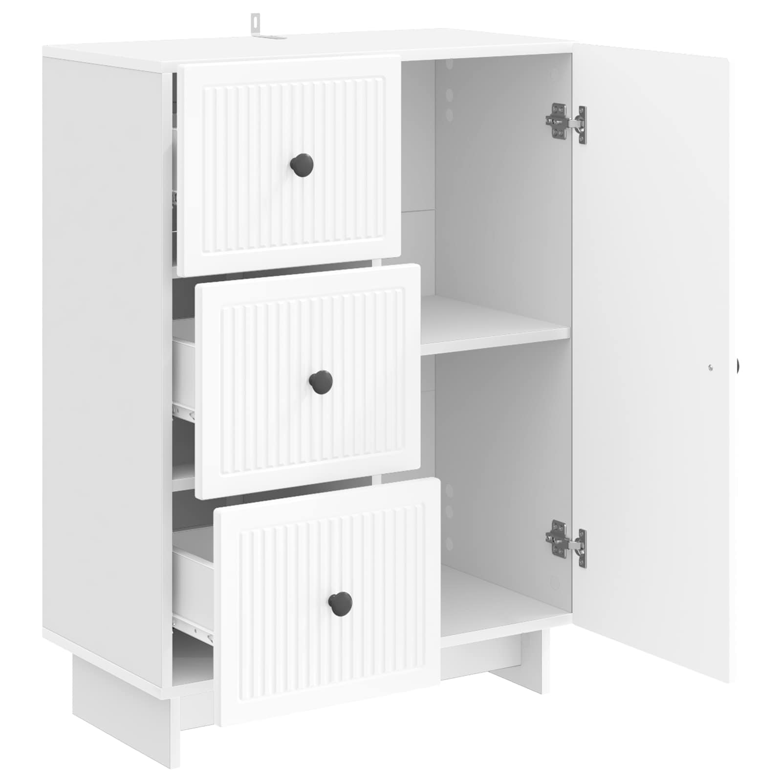 Sideboard Hochglanz Weiß 66 x 34,5 x 90 cm Holzwerkstoff