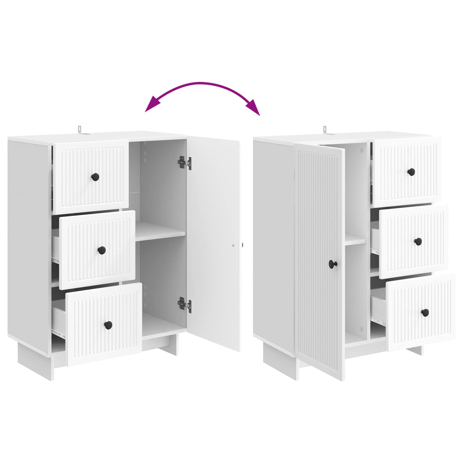 Sideboard Hochglanz Weiß 66 x 34,5 x 90 cm Holzwerkstoff