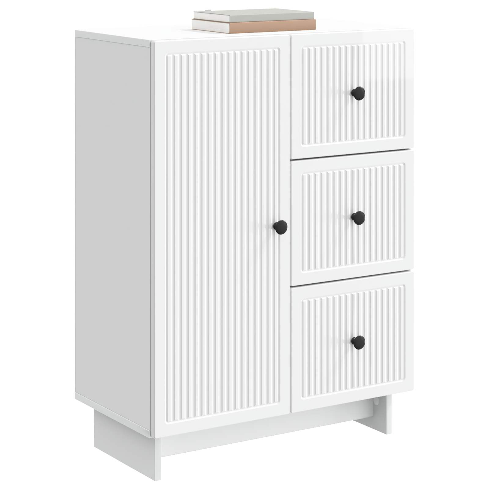 Sideboard Hochglanz Weiß 66 x 34,5 x 90 cm Holzwerkstoff