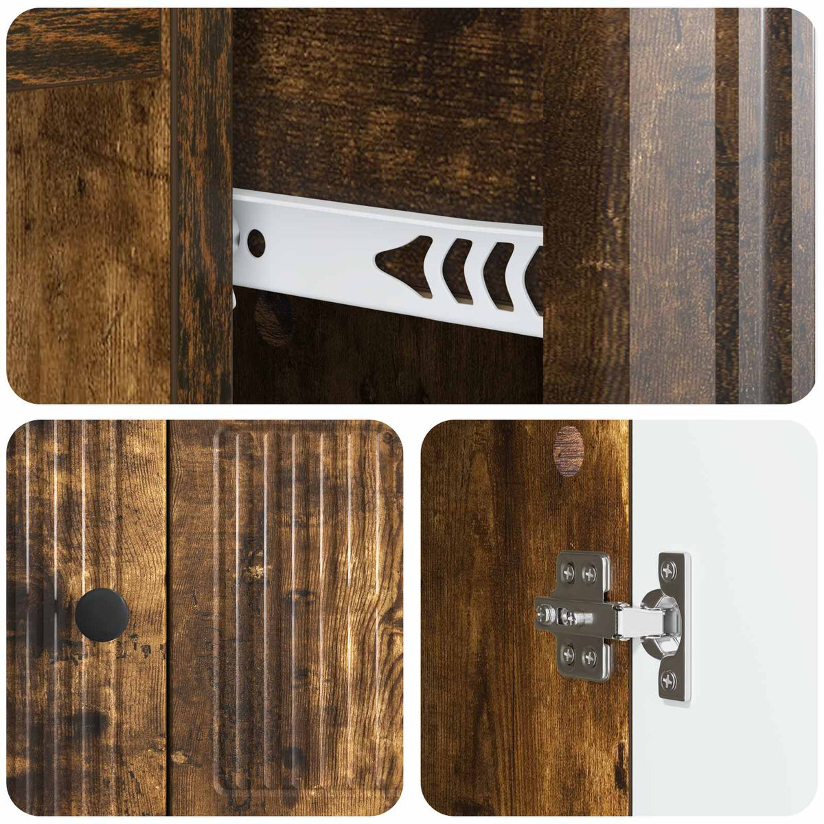 Sideboard Geräucherte Eiche 66 x 34,5 x 90 cm Holzwerkstoff
