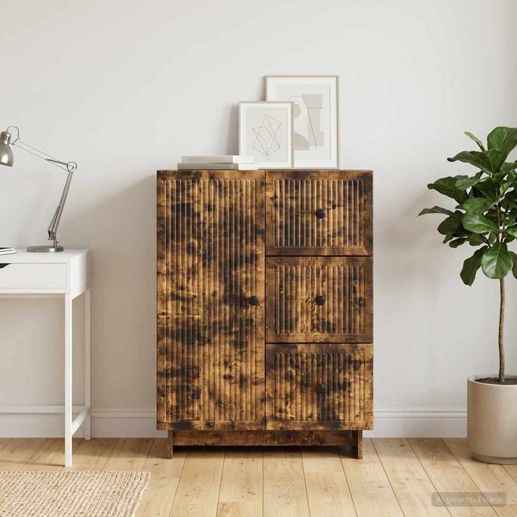 Sideboard Geräucherte Eiche 66 x 34,5 x 90 cm Holzwerkstoff