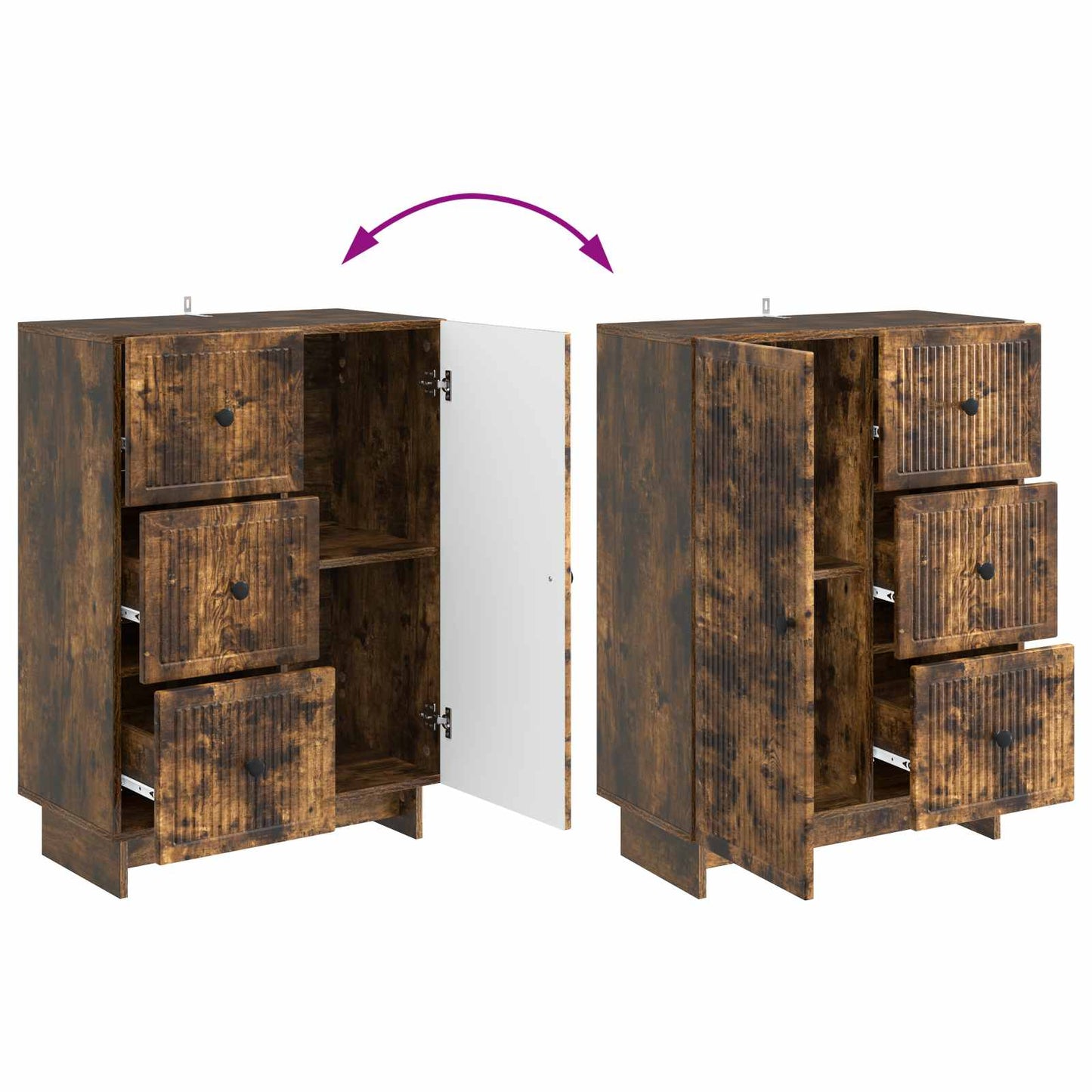 Sideboard Geräucherte Eiche 66 x 34,5 x 90 cm Holzwerkstoff
