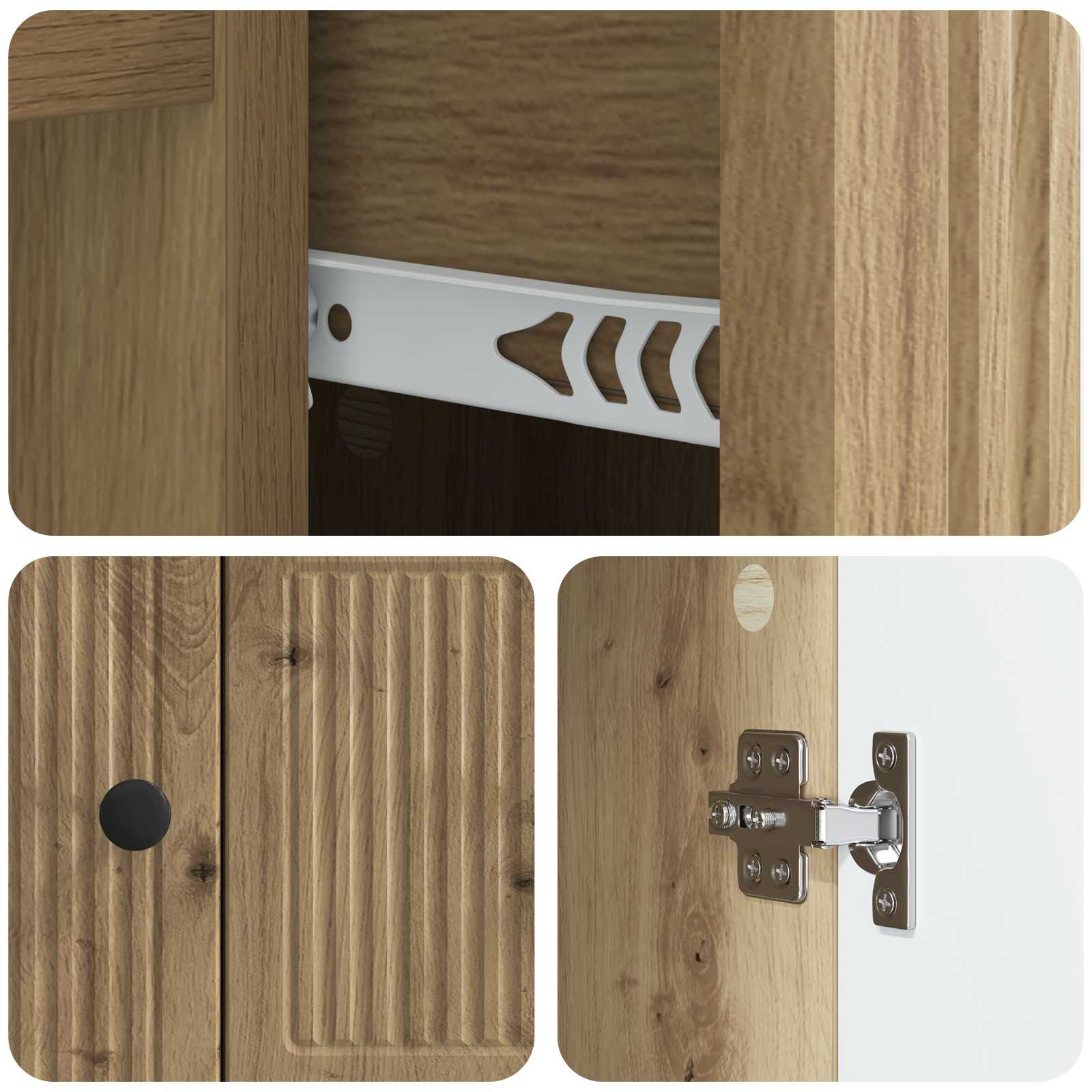 Sideboard Artisan-Eiche 66 x 34,5 x 90 cm Holzwerkstoff
