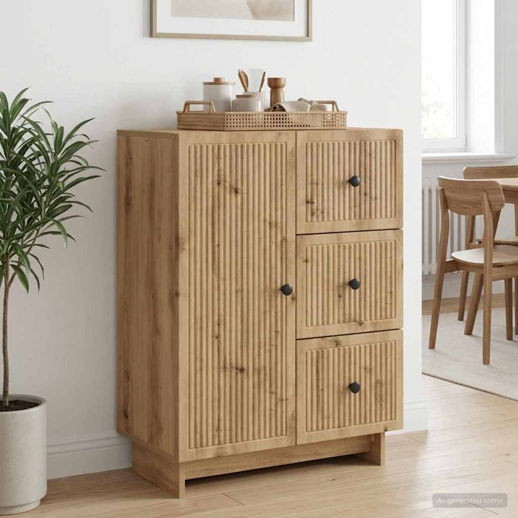 Sideboard Artisan-Eiche 66 x 34,5 x 90 cm Holzwerkstoff