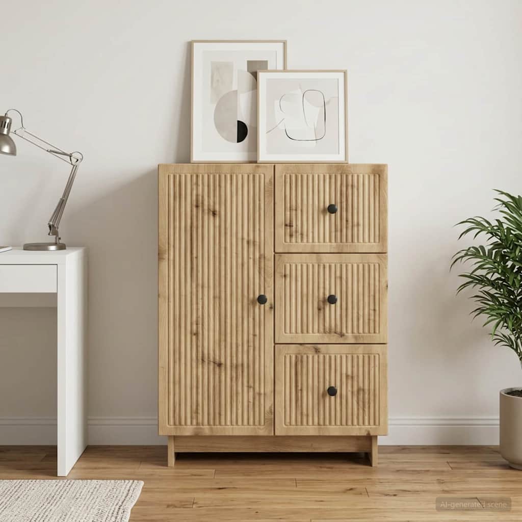 Sideboard Artisan-Eiche 66 x 34,5 x 90 cm Holzwerkstoff