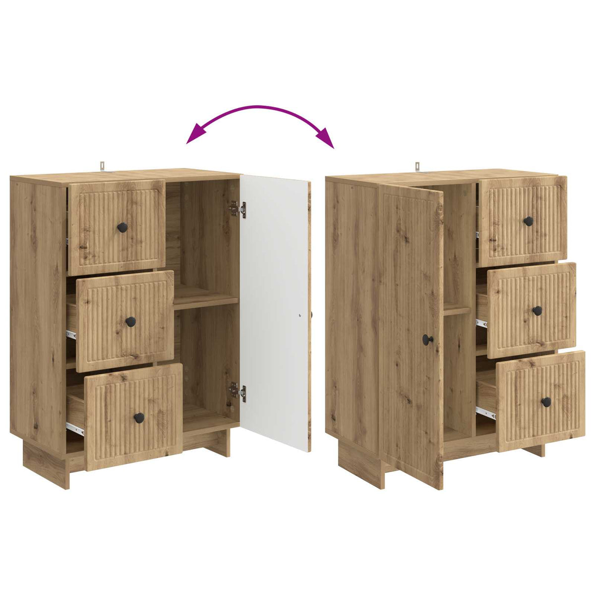 Sideboard Artisan-Eiche 66 x 34,5 x 90 cm Holzwerkstoff