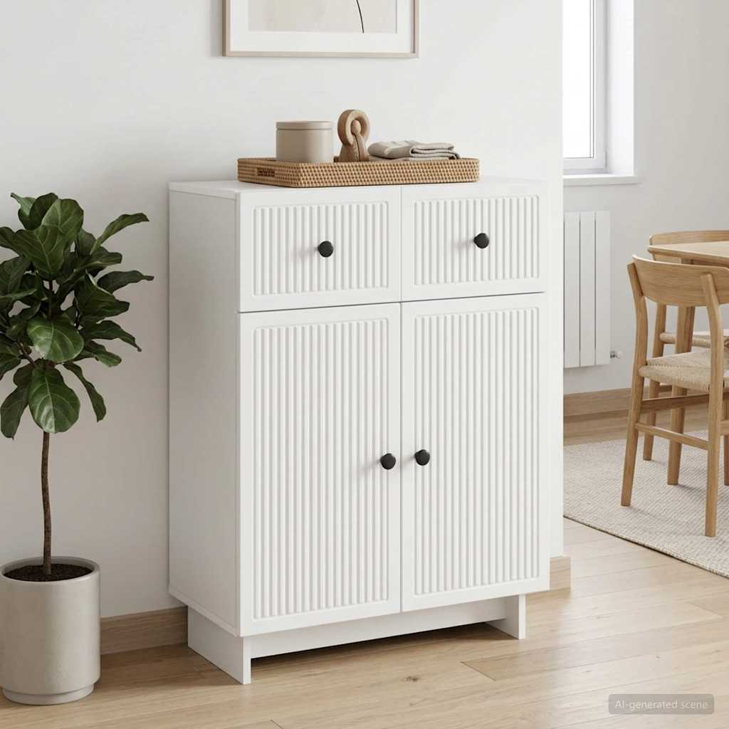 Sideboard Weiß 66 x 34,5 x 90 cm Holzwerkstoff