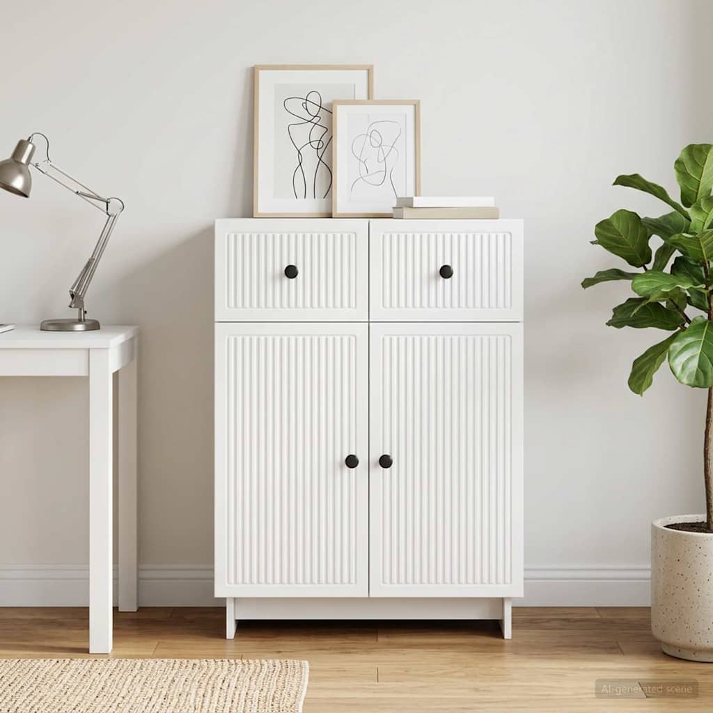 Sideboard Weiß 66 x 34,5 x 90 cm Holzwerkstoff