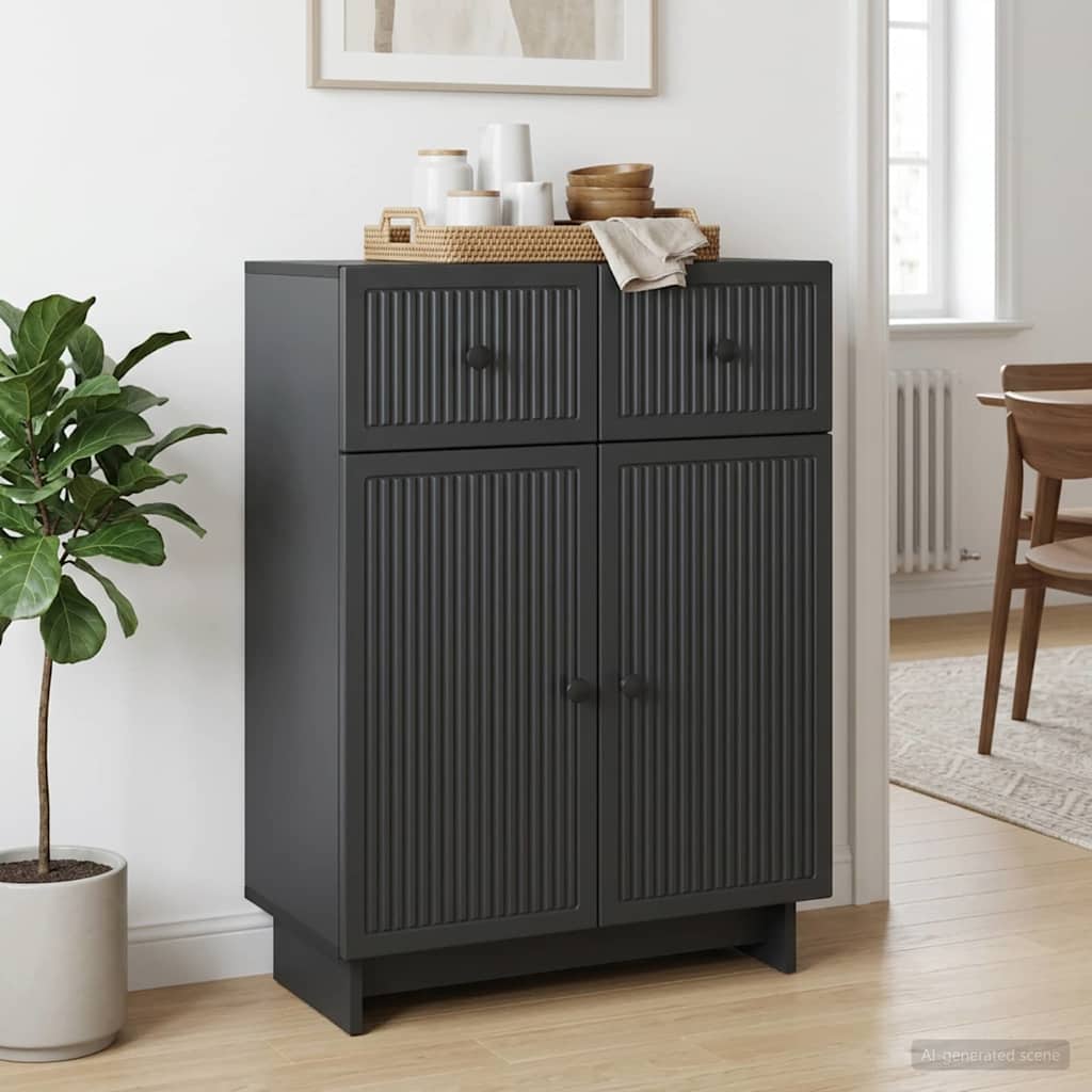 Sideboard Schwarz 66 x 34,5 x 90 cm Holzwerkstoff