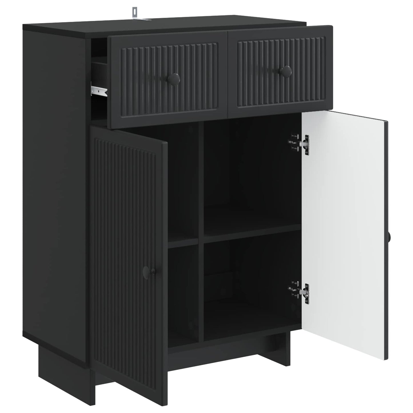 Sideboard Schwarz 66 x 34,5 x 90 cm Holzwerkstoff