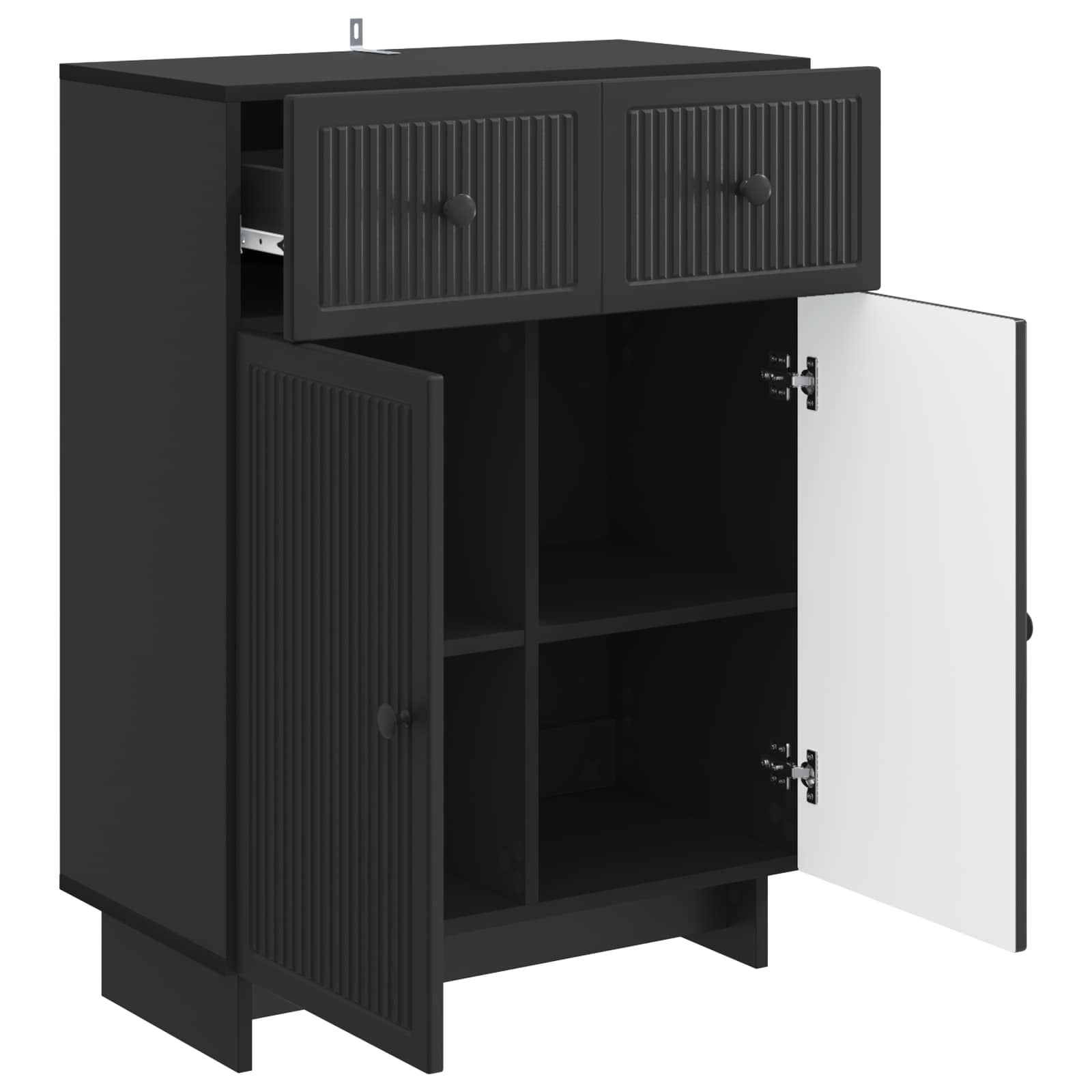 Sideboard Schwarz 66 x 34,5 x 90 cm Holzwerkstoff