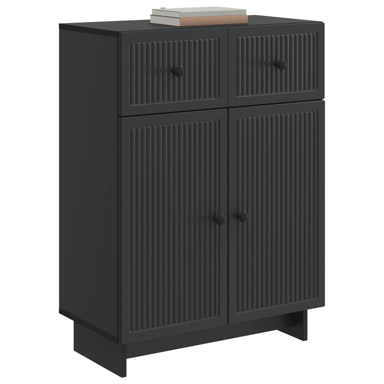 Sideboard Schwarz 66 x 34,5 x 90 cm Holzwerkstoff