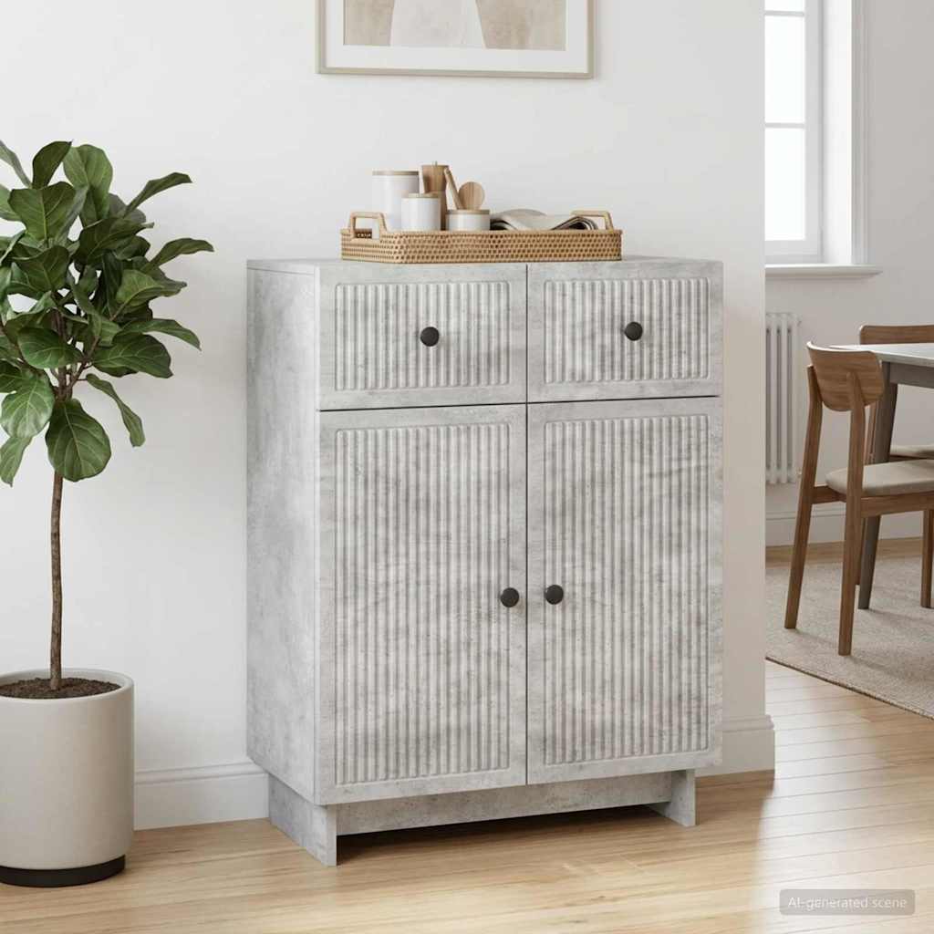 Sideboard Betongrau 66 x 34,5 x 90 cm Holzwerkstoff