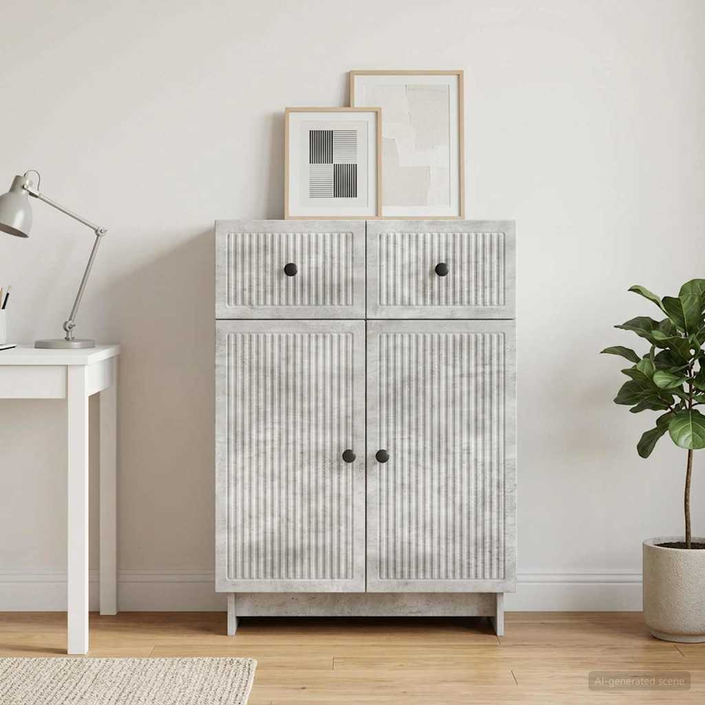 Sideboard Betongrau 66 x 34,5 x 90 cm Holzwerkstoff