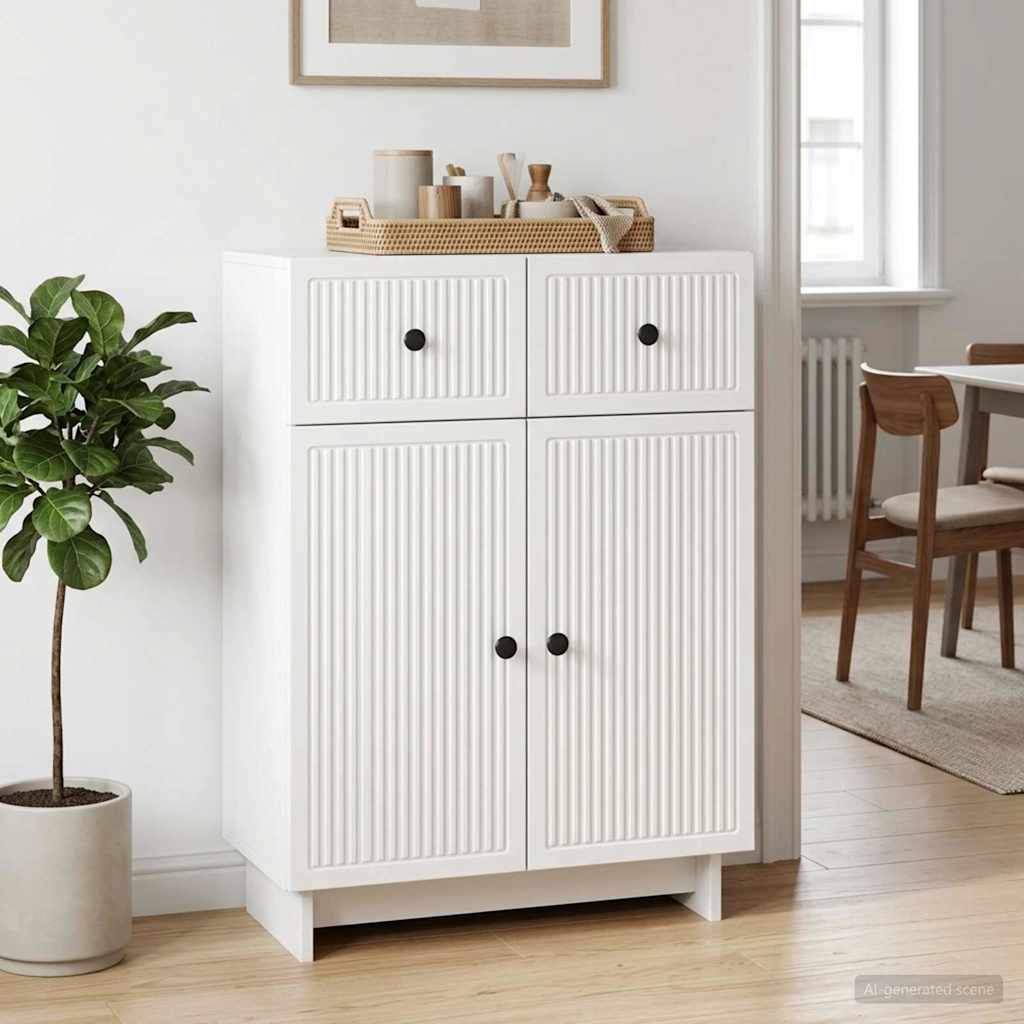 Sideboard Hochglanz Weiß 66 x 34,5 x 90 cm Holzwerkstoff