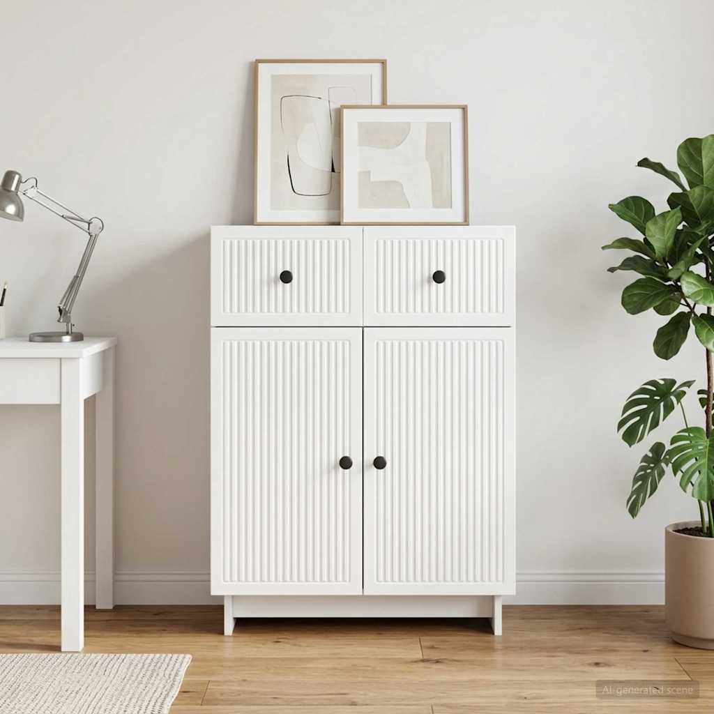 Sideboard Hochglanz Weiß 66 x 34,5 x 90 cm Holzwerkstoff
