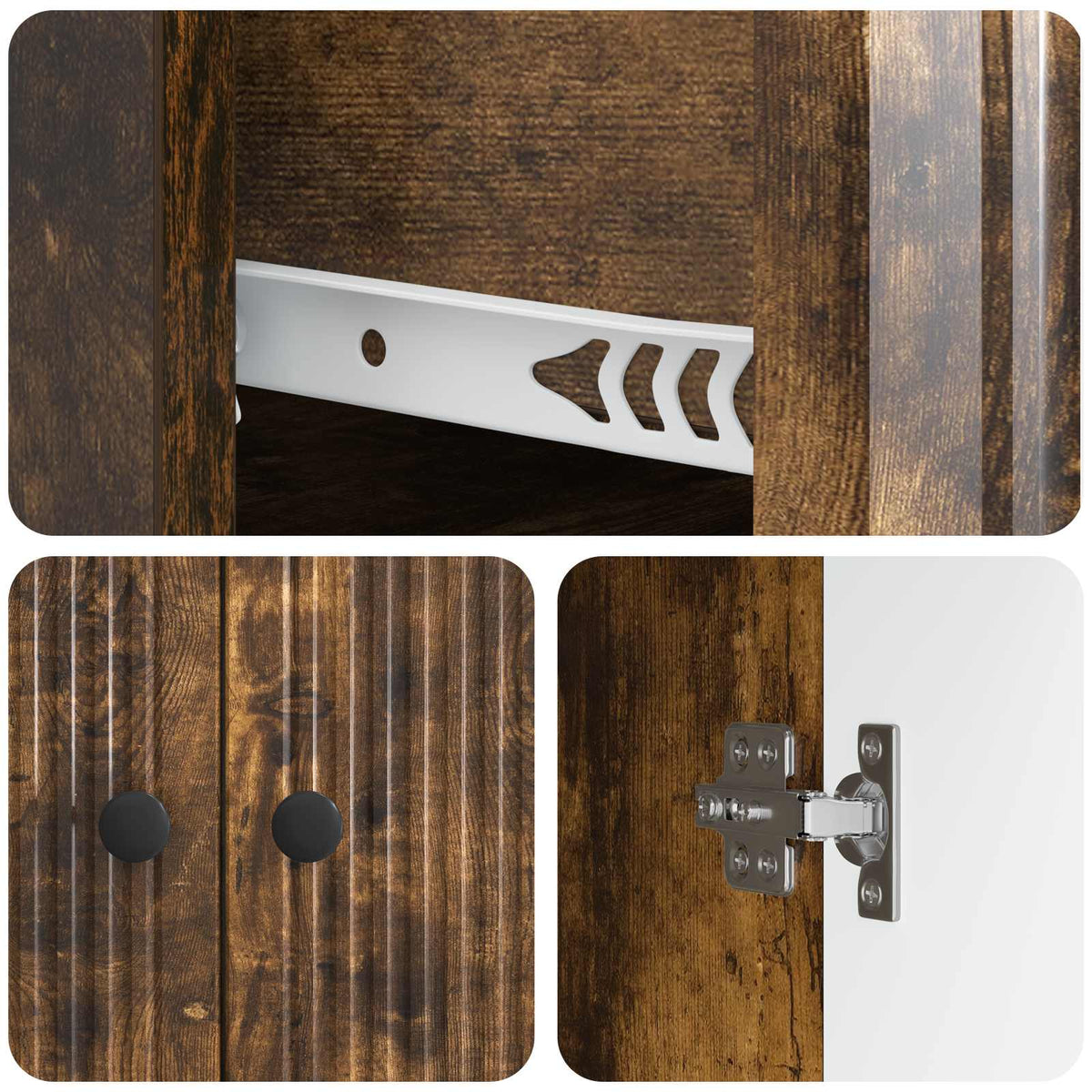 Sideboard Räuchereiche 66 x 34,5 x 90 cm Holzwerkstoff