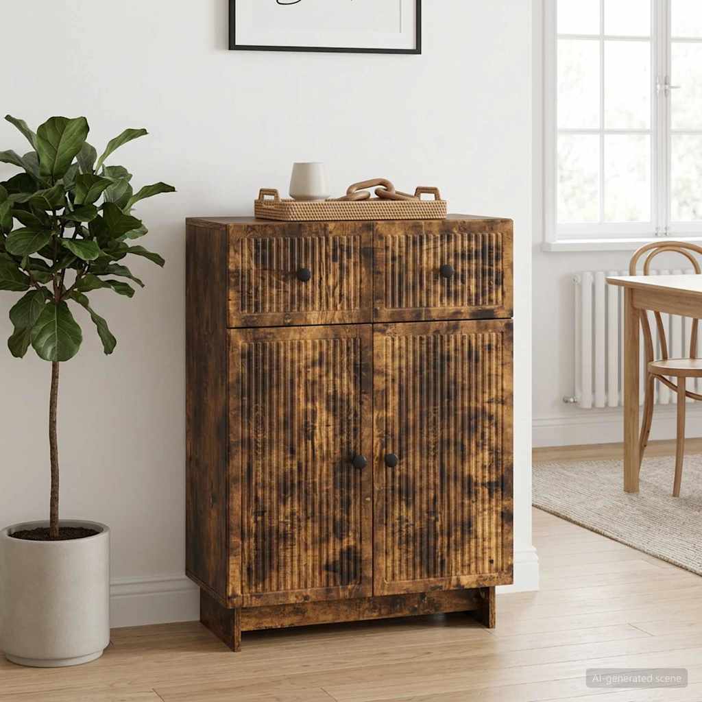Sideboard Räuchereiche 66 x 34,5 x 90 cm Holzwerkstoff