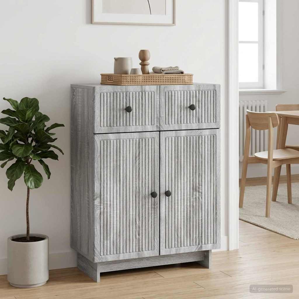 Sideboard Sonoma-Grau 66 x 34,5 x 90 cm Holzwerkstoff