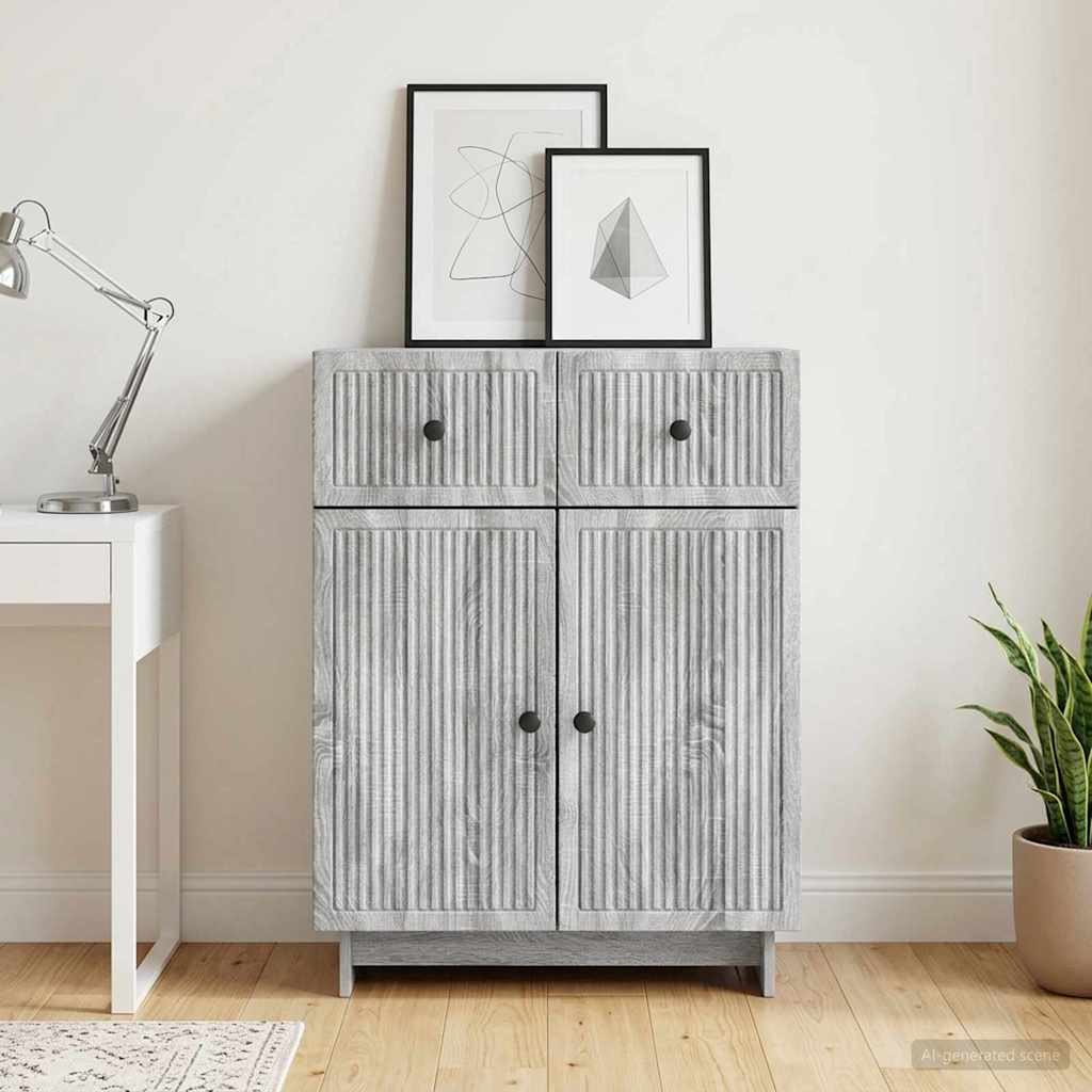 Sideboard Sonoma-Grau 66 x 34,5 x 90 cm Holzwerkstoff