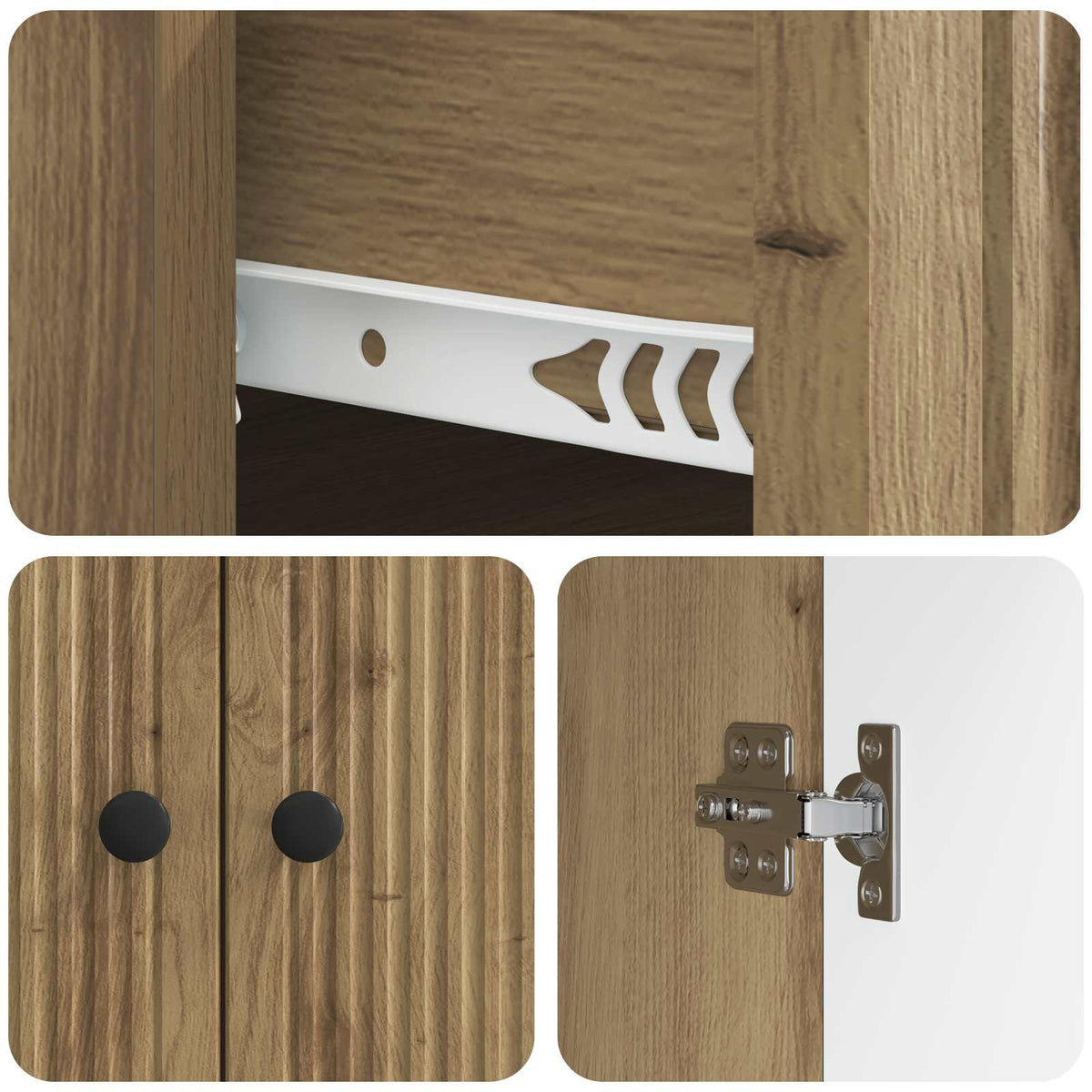 Sideboard Artisan-Eiche 66 x 34,5 x 90 cm Holzwerkstoff