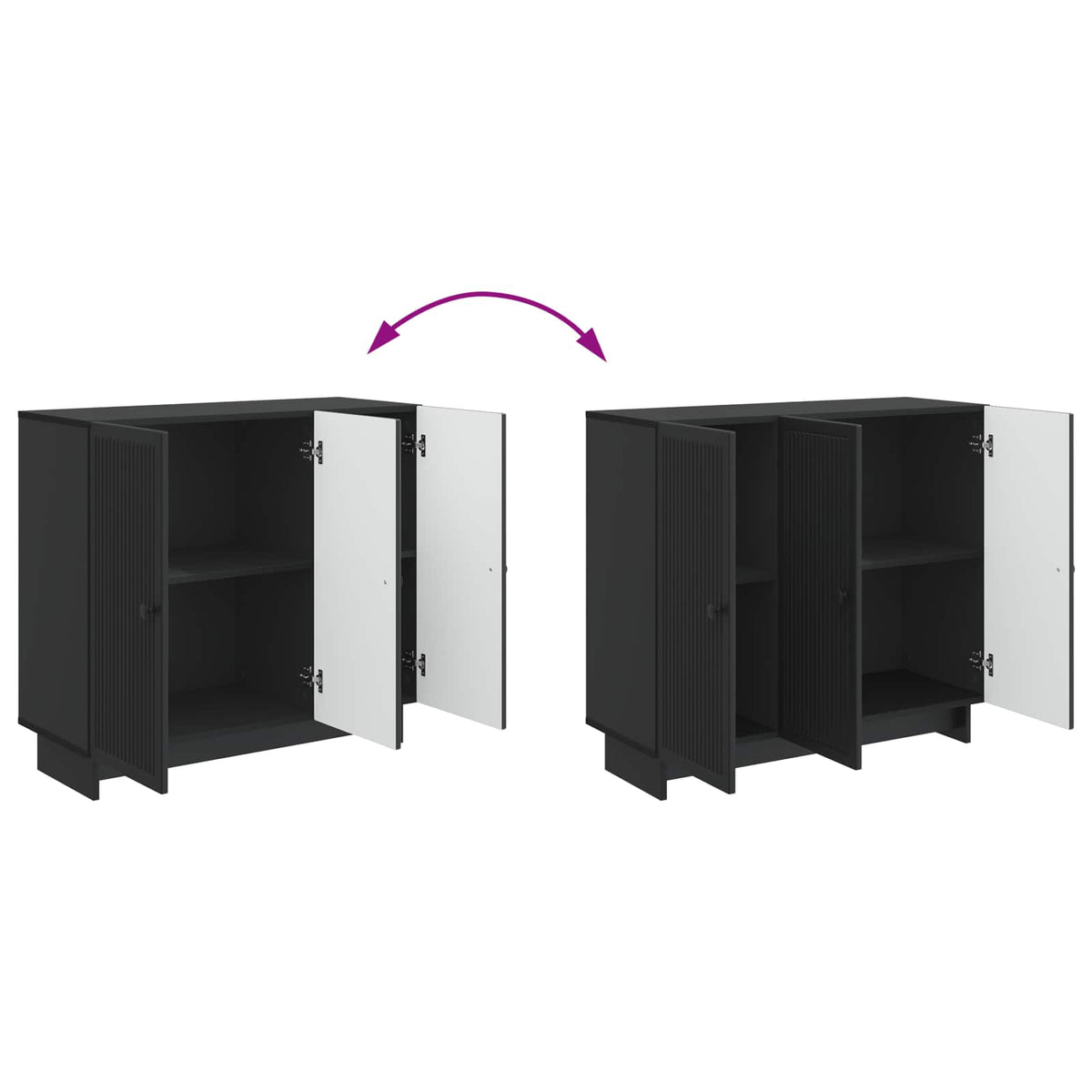 Sideboard Schwarz 89 x 34,5 x 80 cm Holzwerkstoff